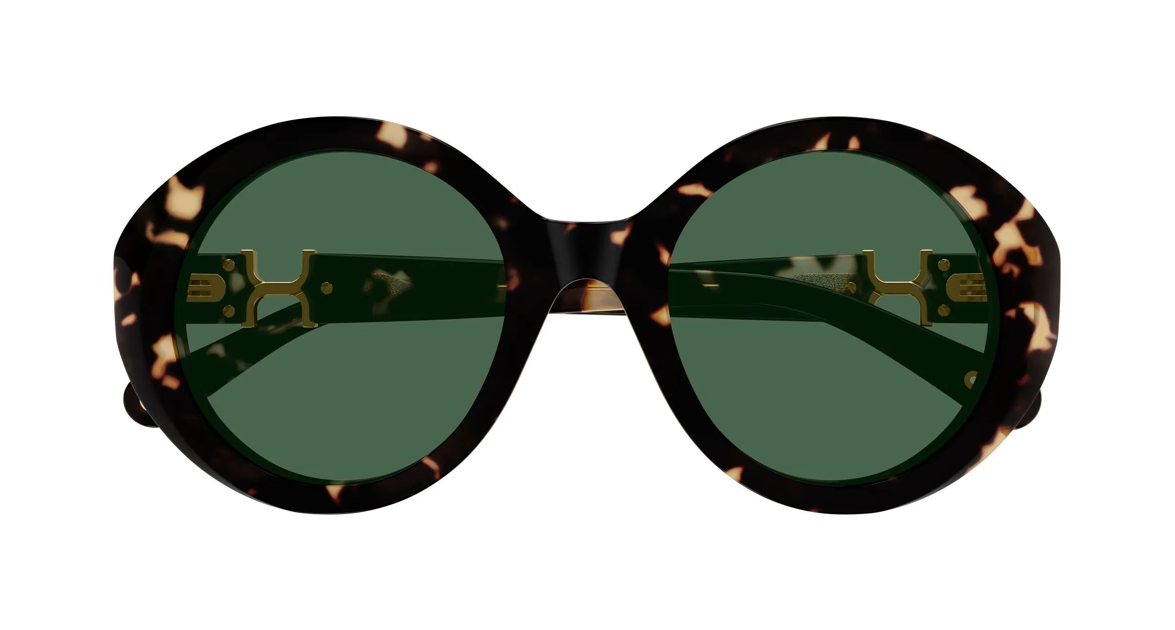 Chloé CH0332S 002 Occhiali da sole Acetato Havana Verde Rotonda - immagine 2