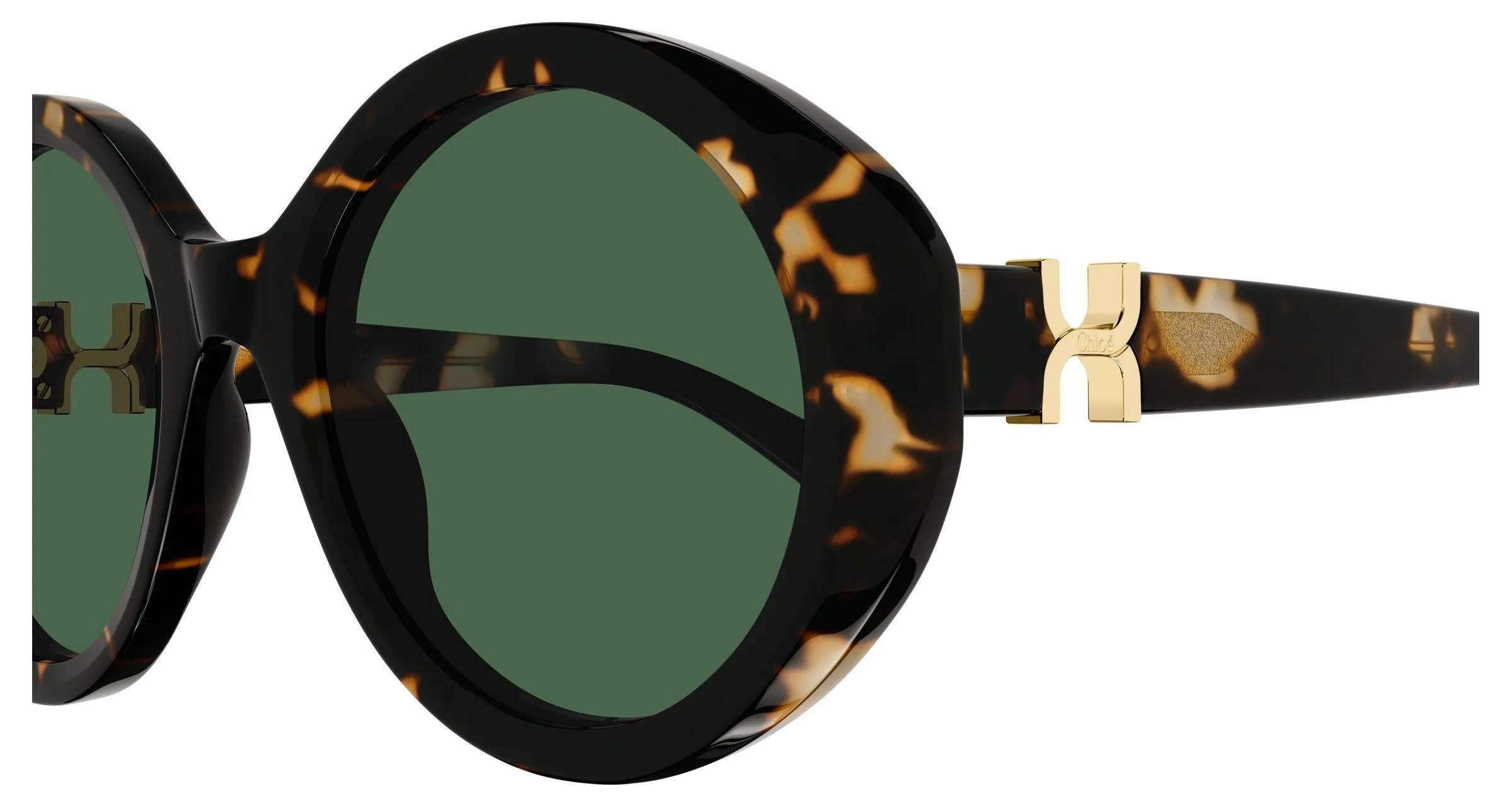 Chloé CH0332S 002 Occhiali da sole Acetato Havana Verde Rotonda - immagine 3