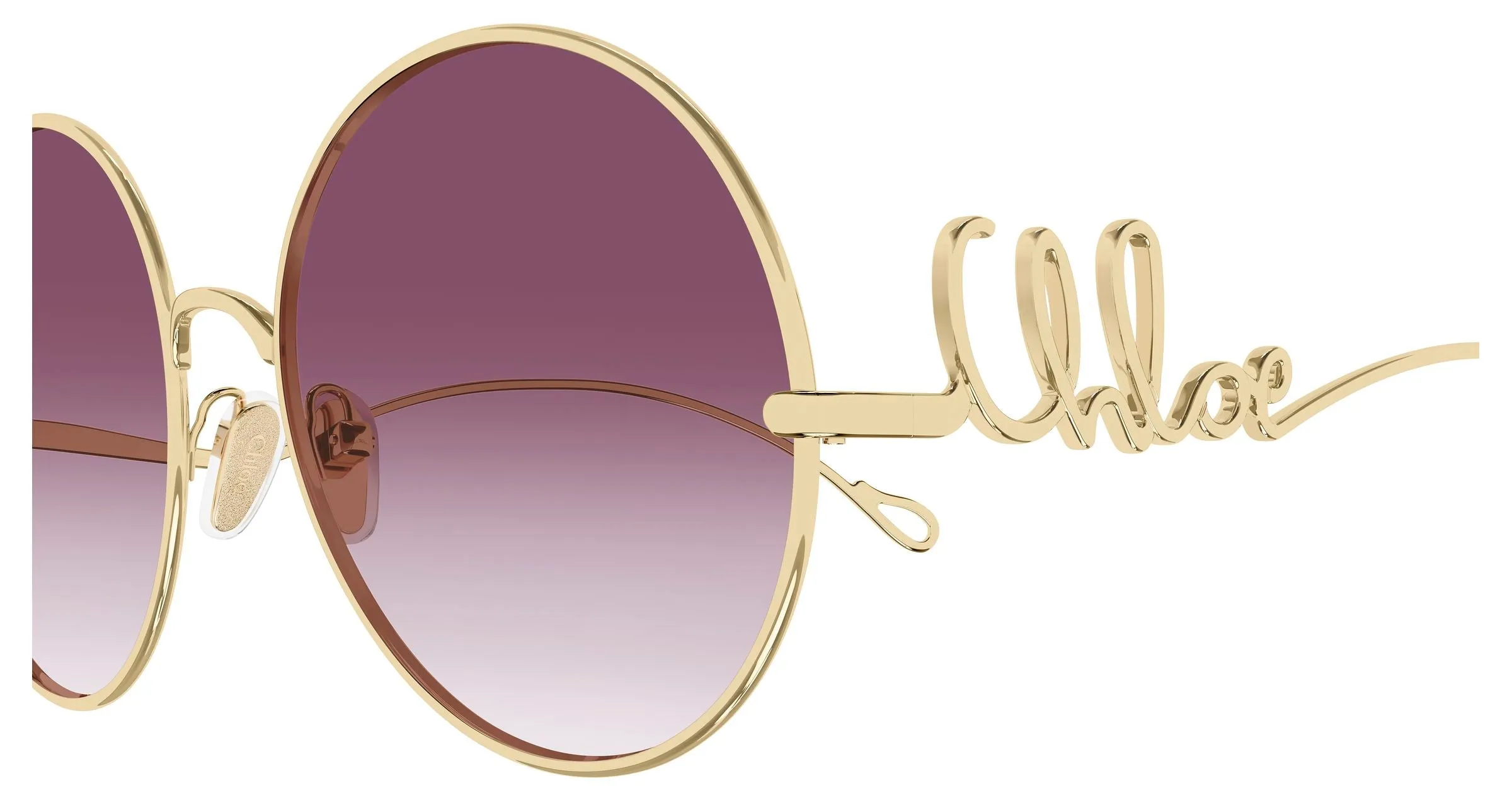 Chloé CH0329S 003 Occhiali da sole Metallo Oro Rosso Rotonda - immagine 3