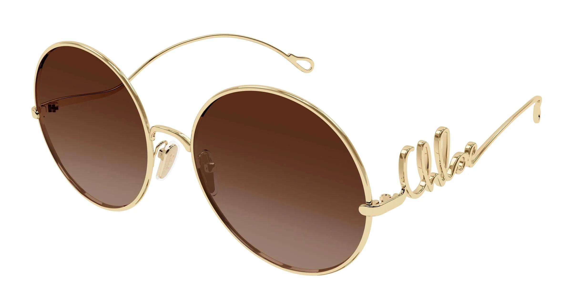 Chloé CH0329S 002 Occhiali da sole Metallo Oro Marrone Rotonda - immagine 1