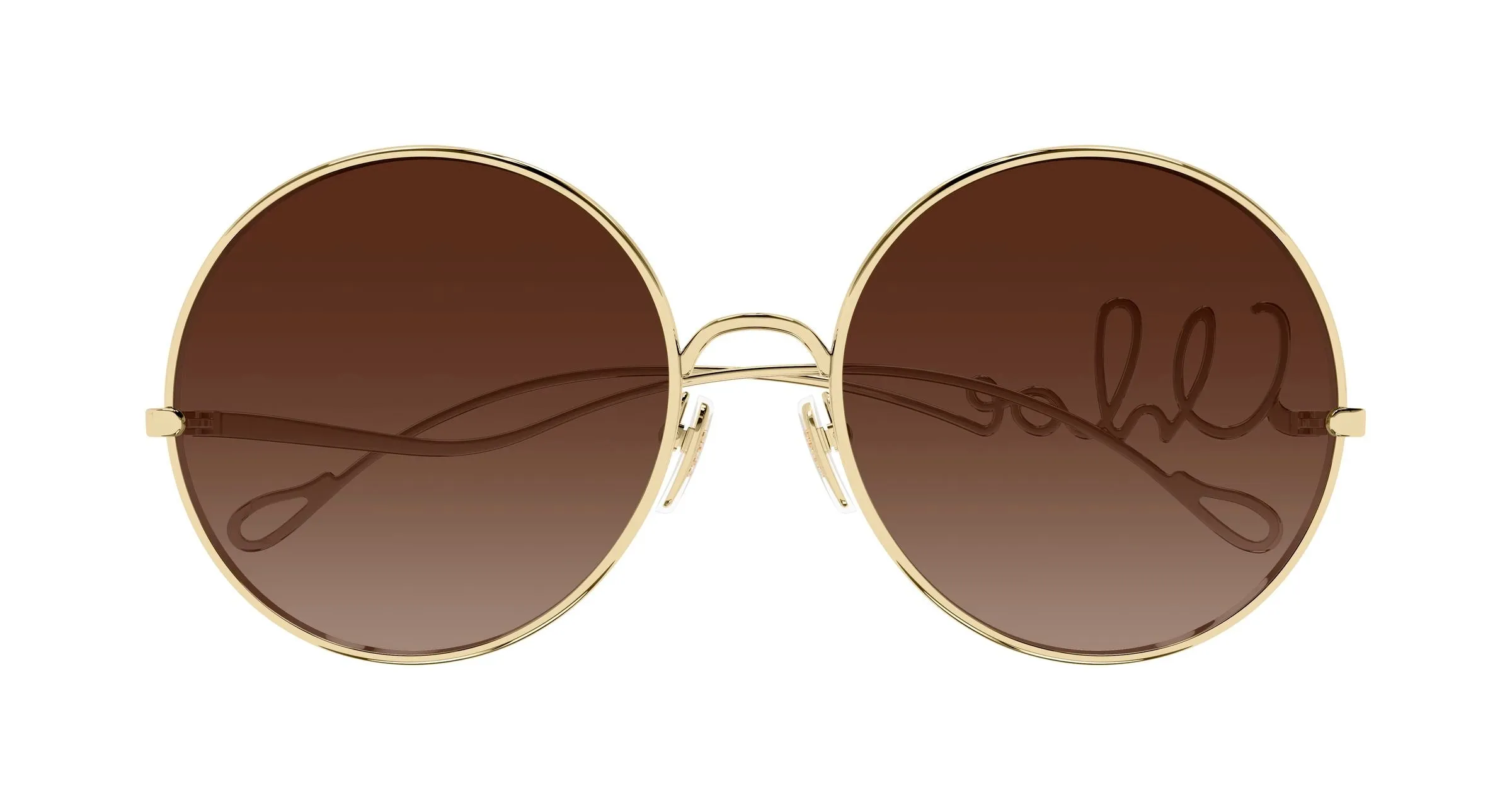 Chloé CH0329S 002 Occhiali da sole Metallo Oro Marrone Rotonda - immagine 2
