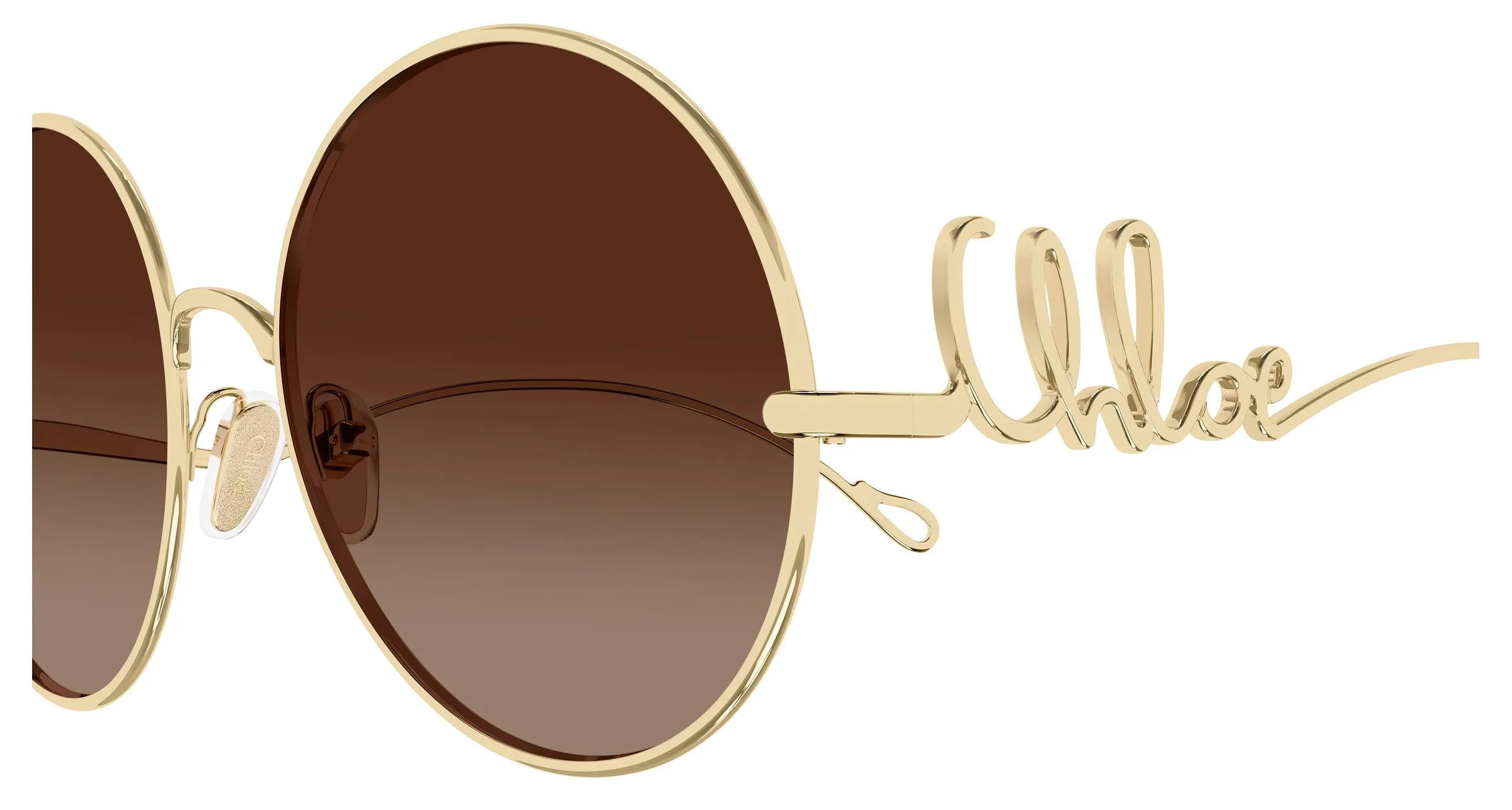 Chloé CH0329S 002 Occhiali da sole Metallo Oro Marrone Rotonda - immagine 3