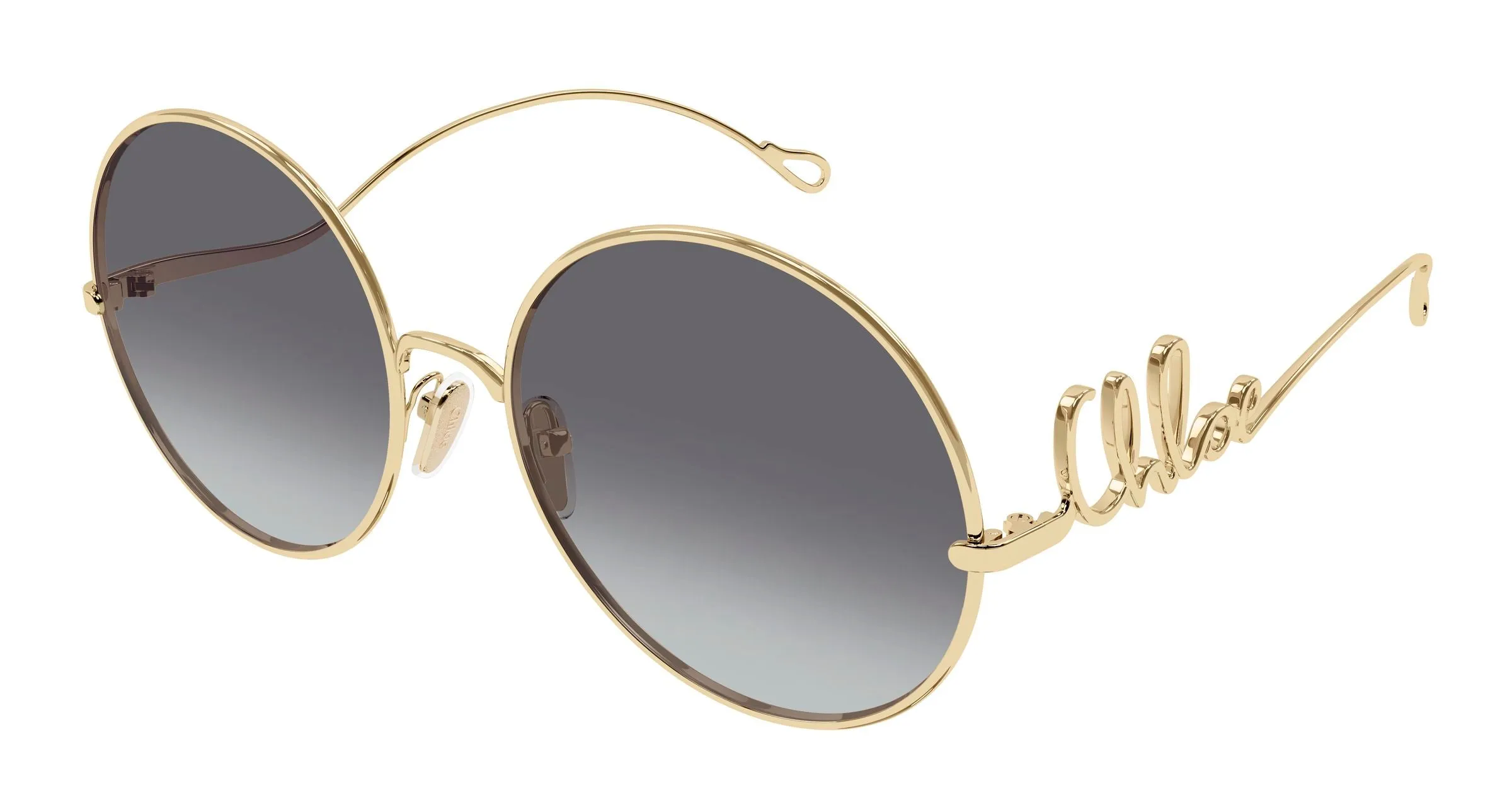 Chloé CH0329S 001 Occhiali da sole Metallo Oro Grigio Rotonda - immagine 1