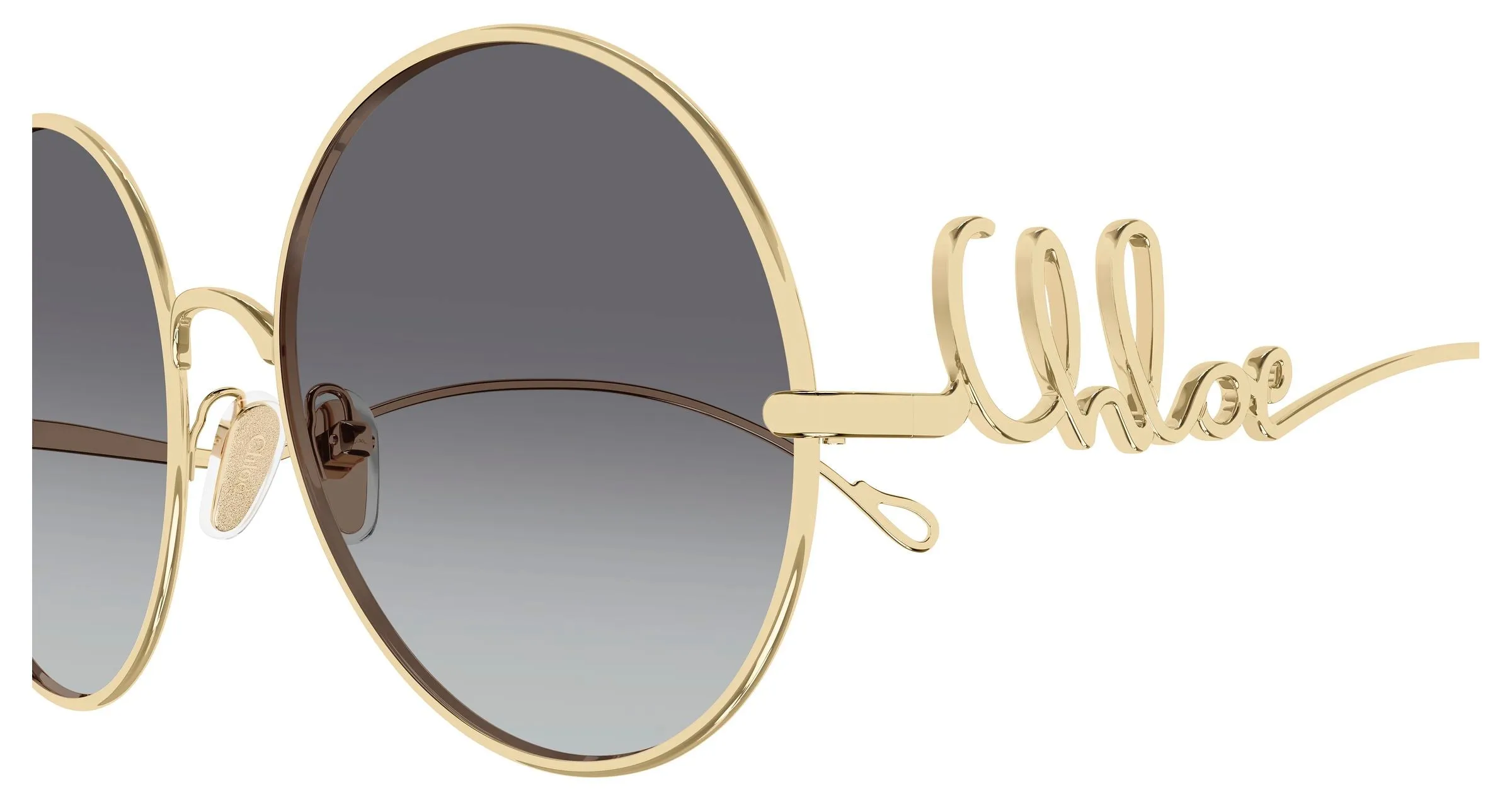 Chloé CH0329S 001 Occhiali da sole Metallo Oro Grigio Rotonda - immagine 3