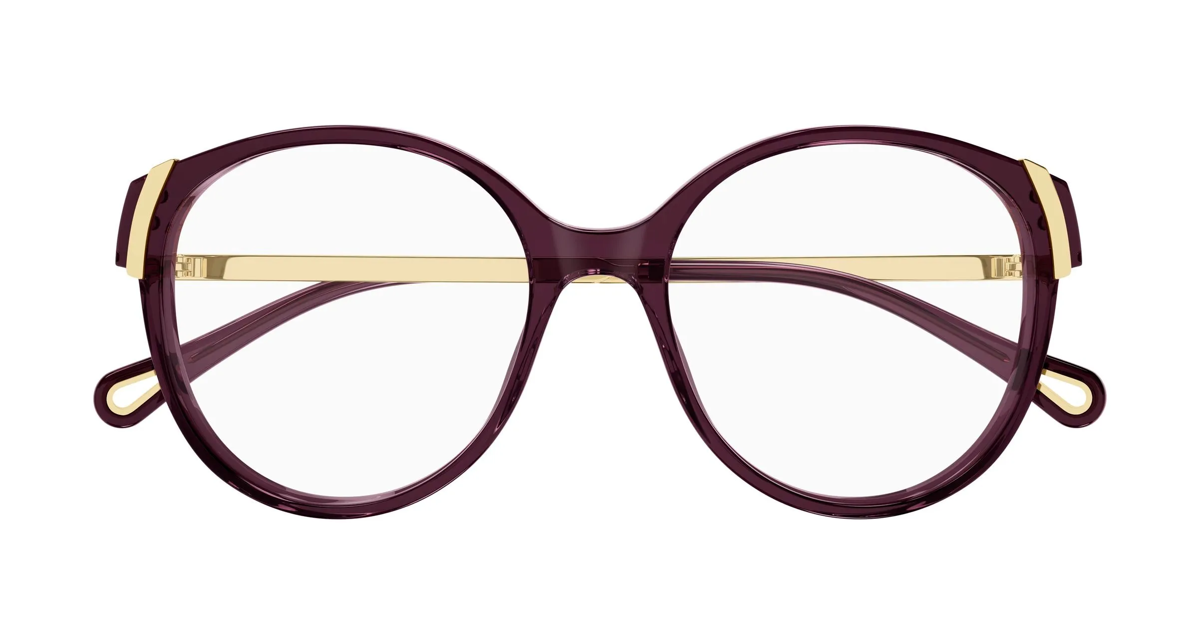Chloé CH0328O 010 Montature da vista Acetato Viola Trasparente Rotonda - immagine 2