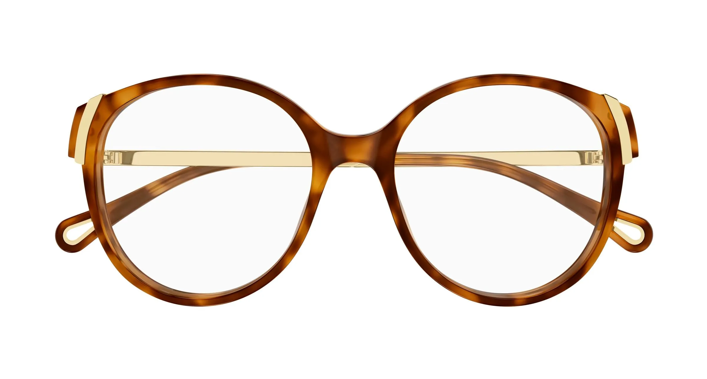 Chloé CH0328O 007 Montature da vista Acetato Havana Trasparente Rotonda - immagine 2