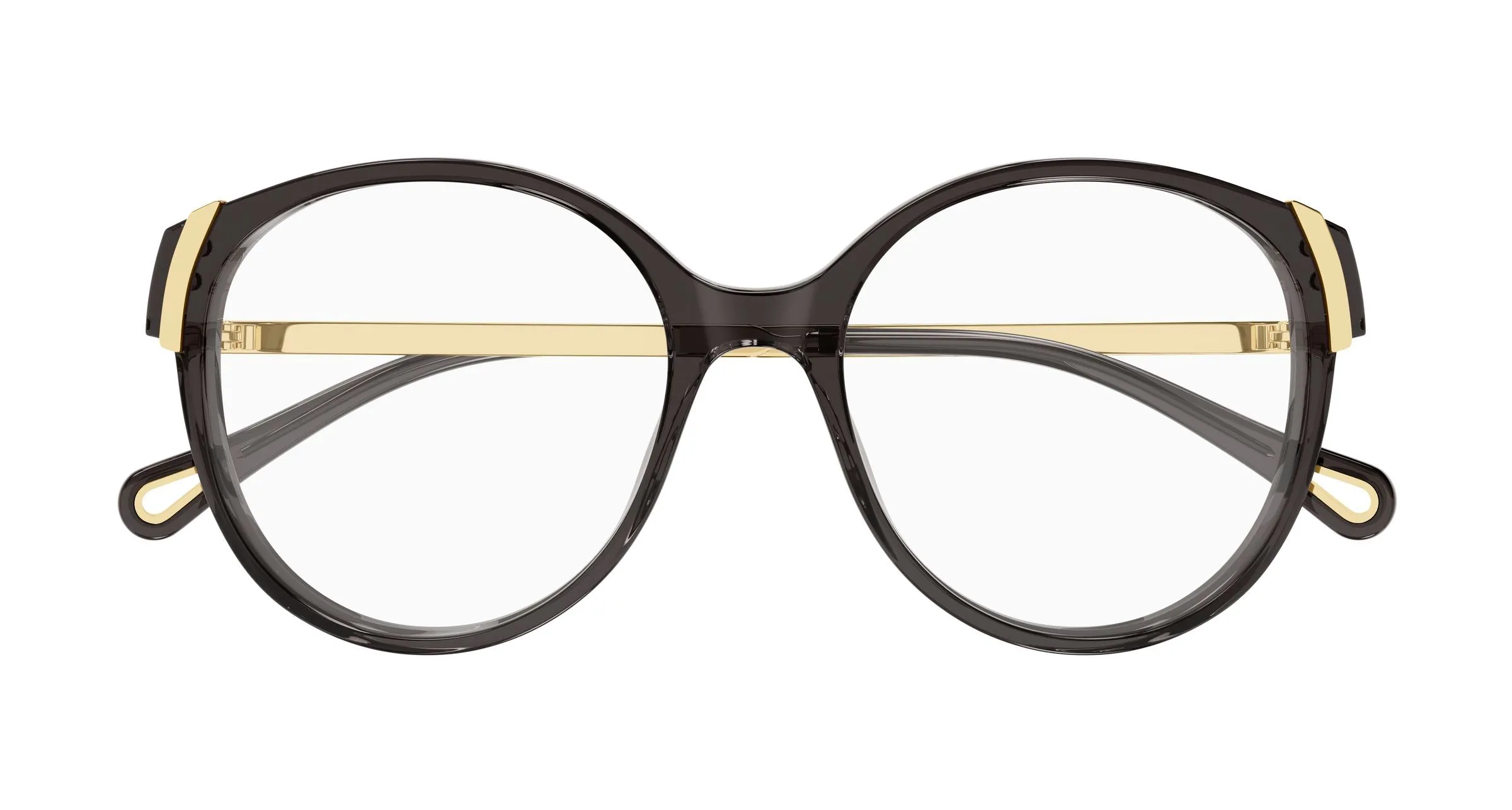Chloé CH0328O 006 Montature da vista Acetato Grigio Trasparente Rotonda - immagine 2