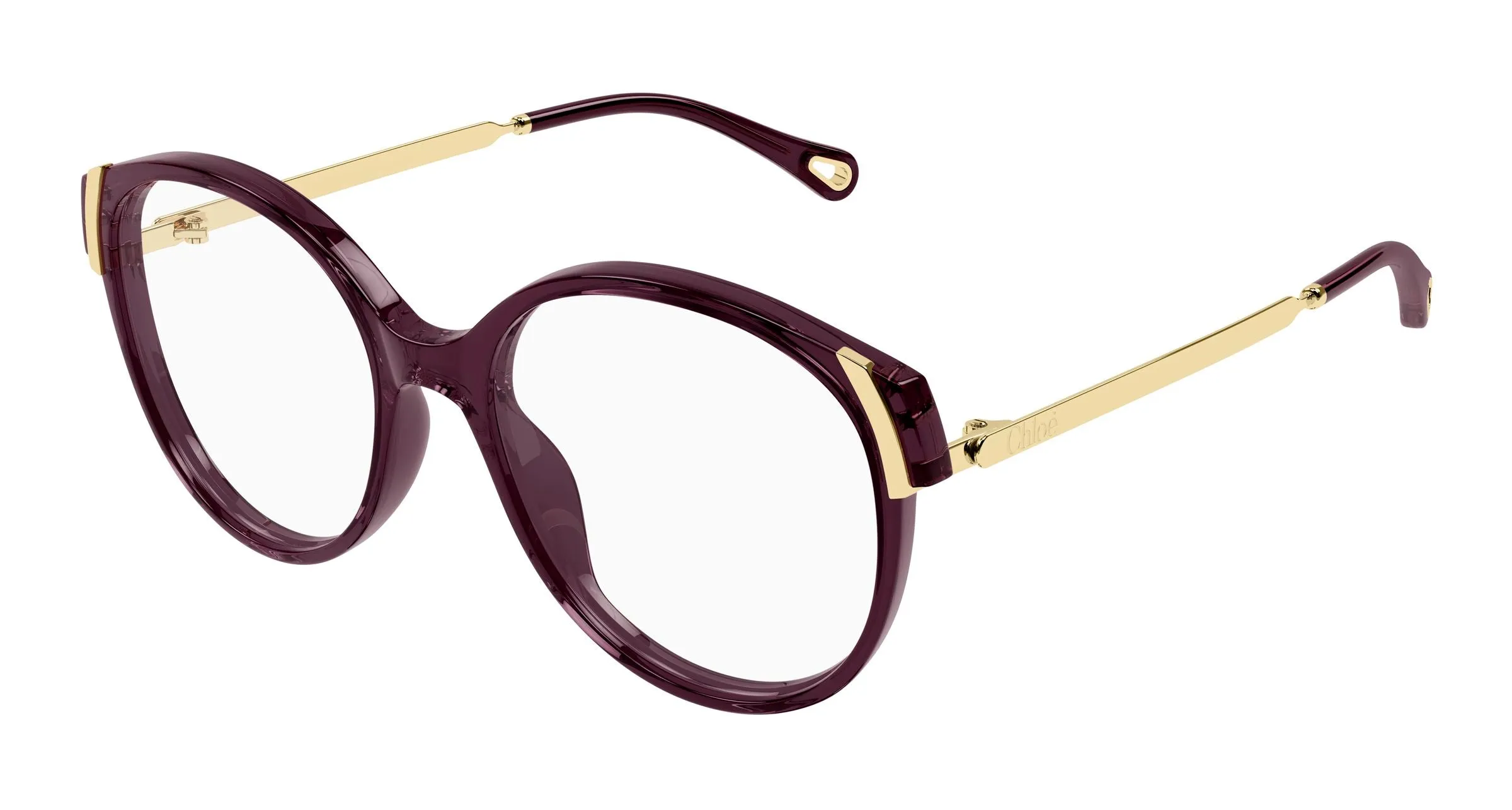 Chloé CH0328O 005 Montature da vista Acetato Viola Trasparente Rotonda - immagine 1