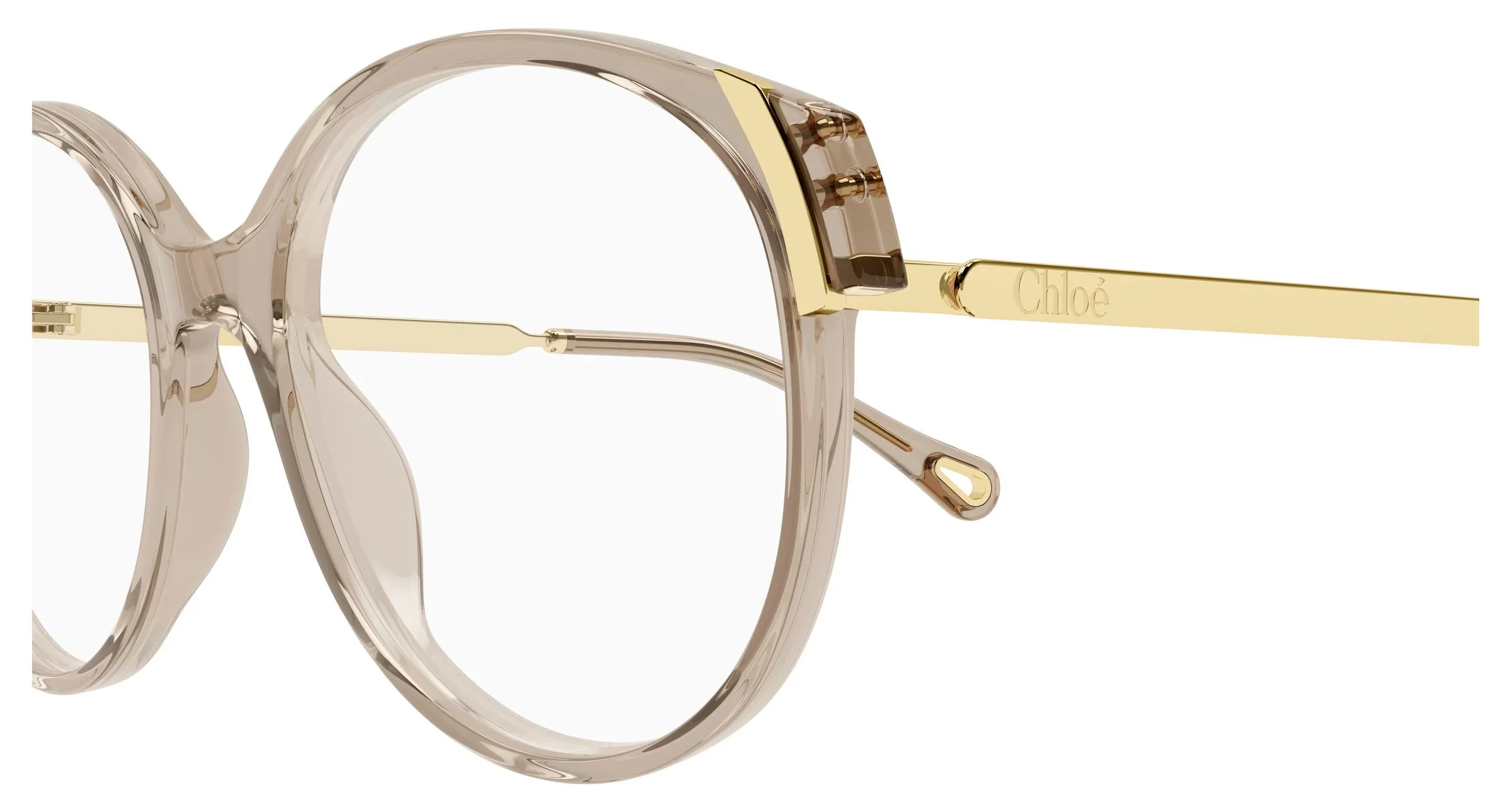 Chloé CH0328O 003 Montature da vista Acetato Marrone Trasparente Rotonda - immagine 3