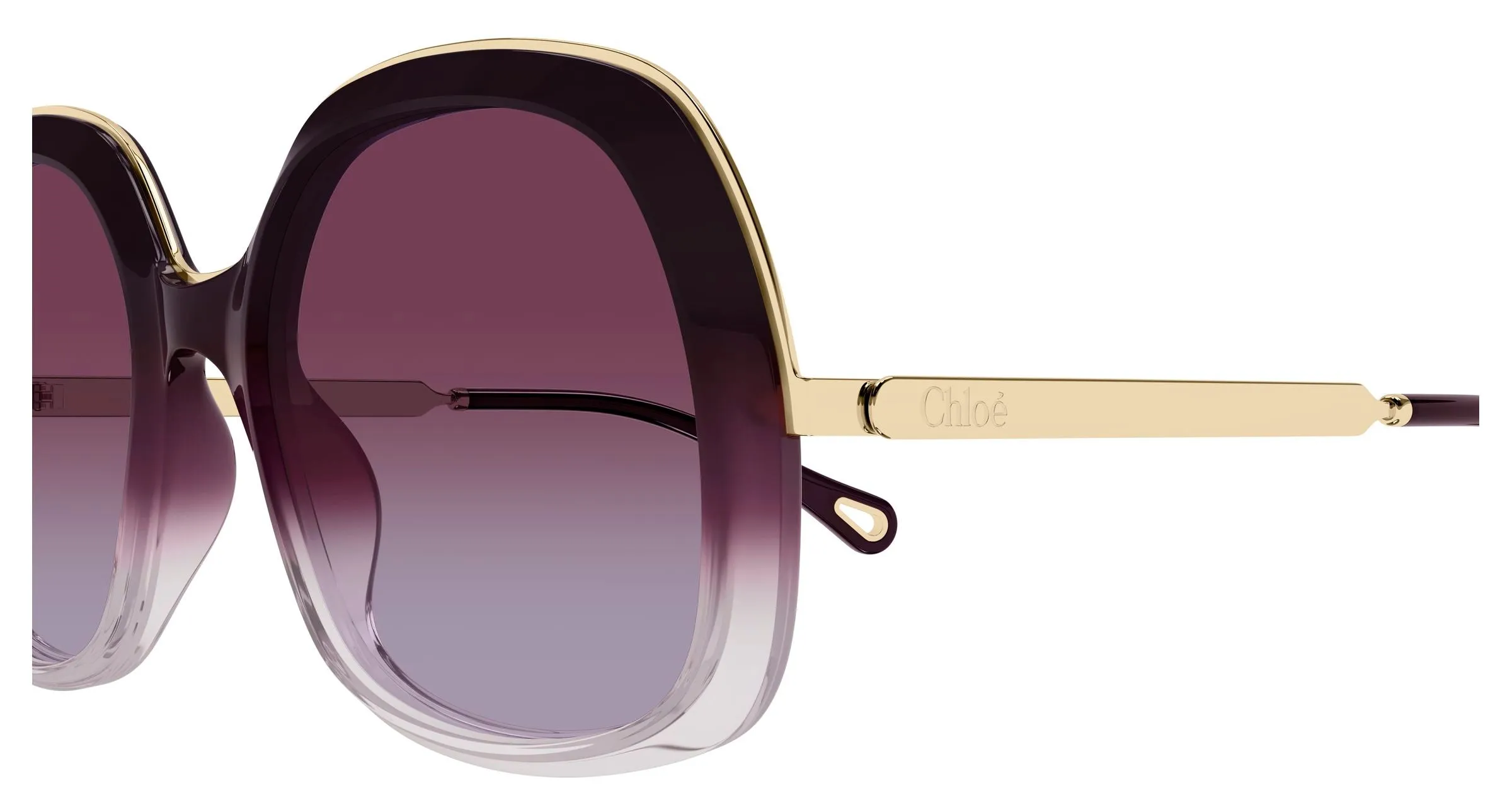 Chloé CH0327S 007 Occhiali da sole Acetato Bordeaux Rosso Squadrata - immagine 3