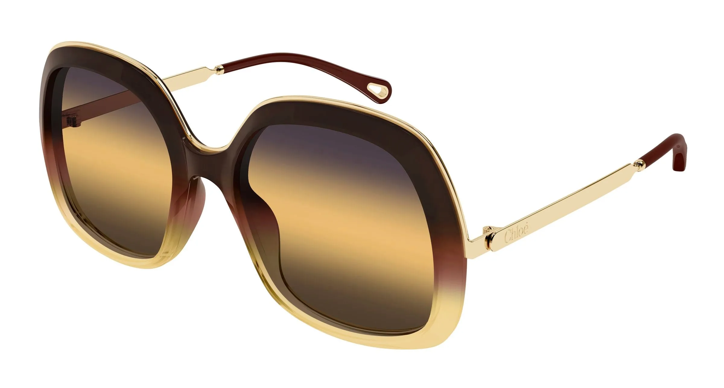 Chloé CH0327S 003 Occhiali da sole Acetato Marrone Squadrata - immagine 1