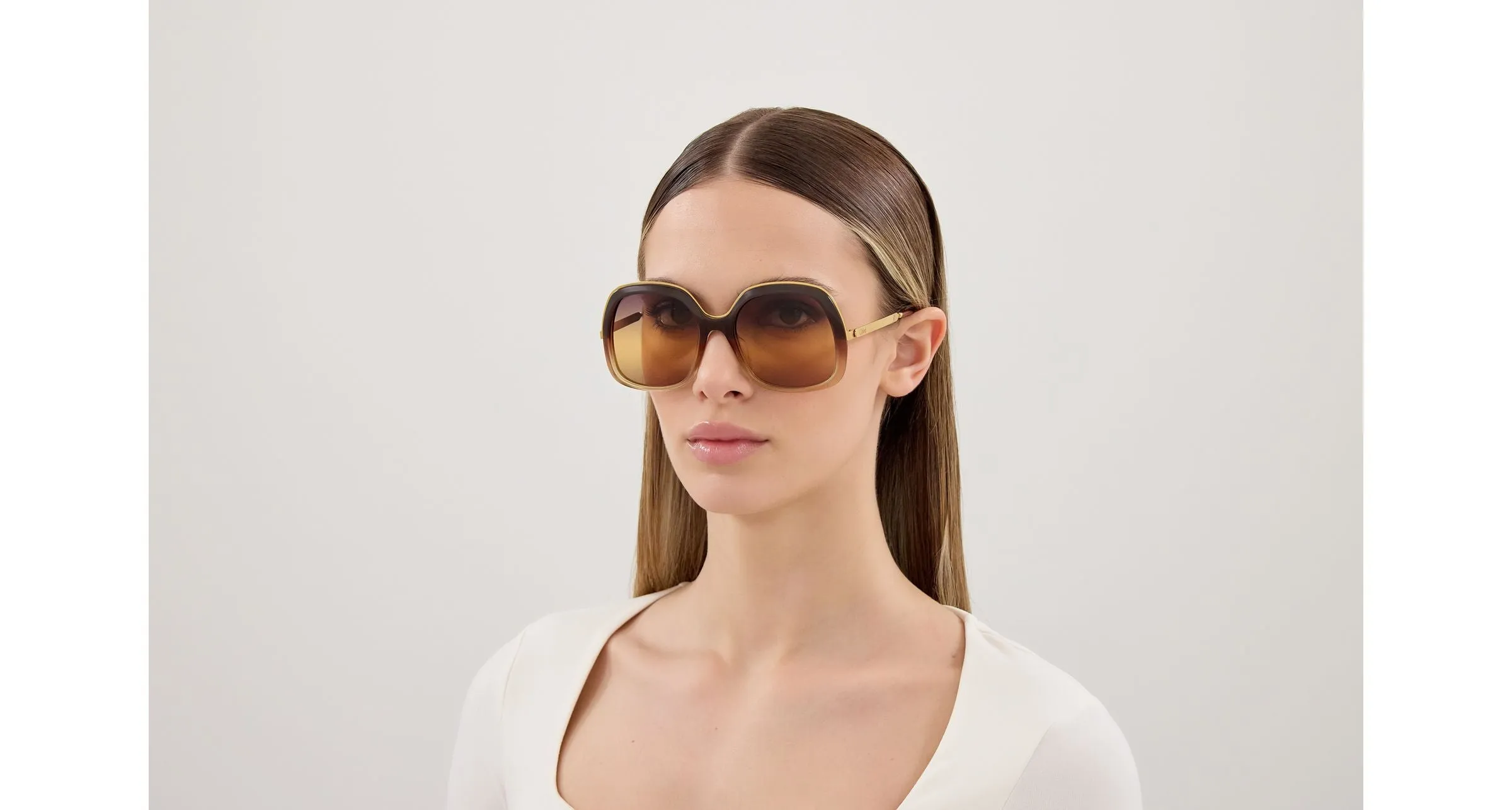 Chloé CH0327S 003 Occhiali da sole Acetato Marrone Squadrata - immagine 4