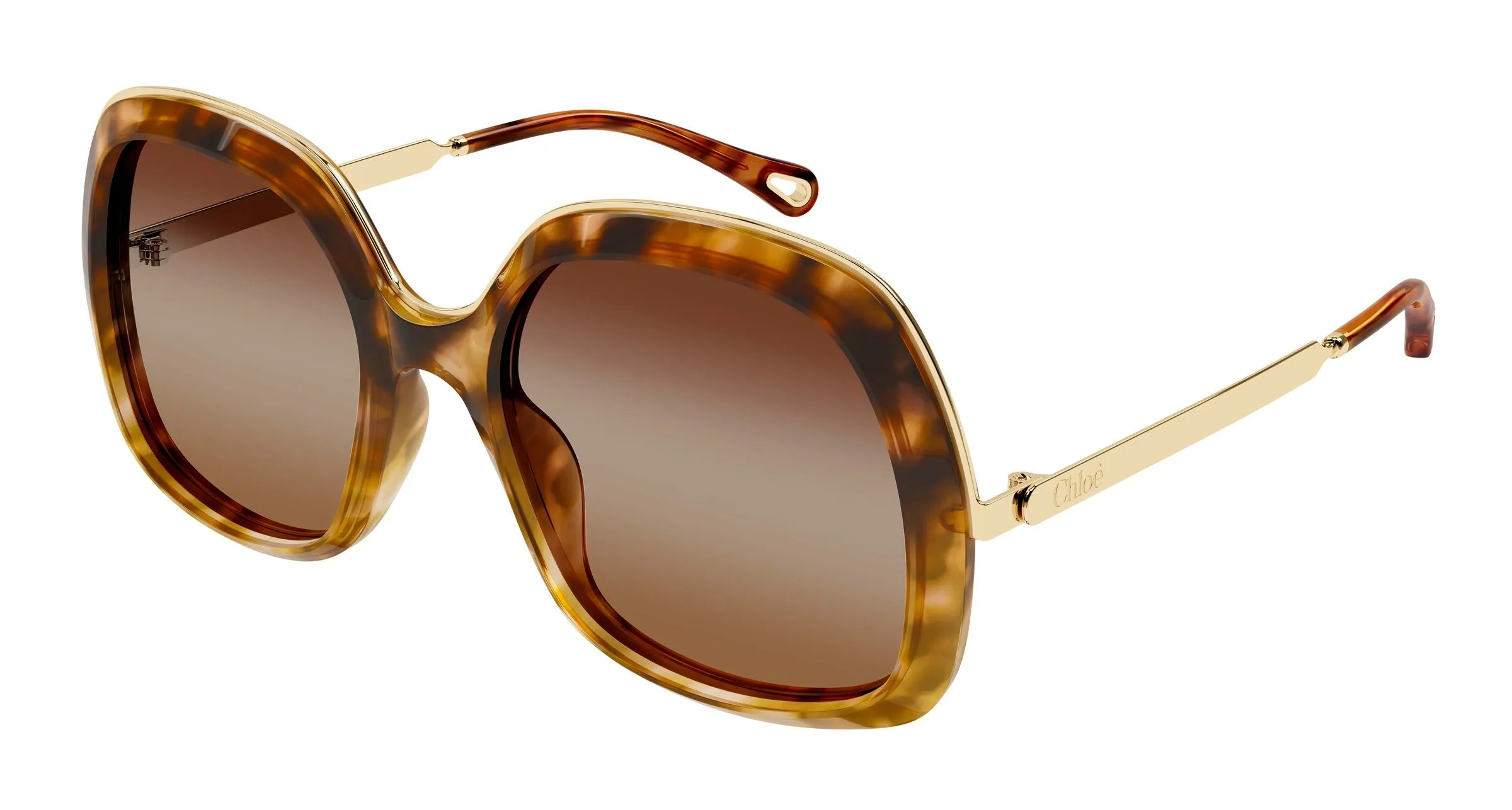 Chloé CH0327S 002 Occhiali da sole Acetato Havana Marrone Squadrata - immagine 1