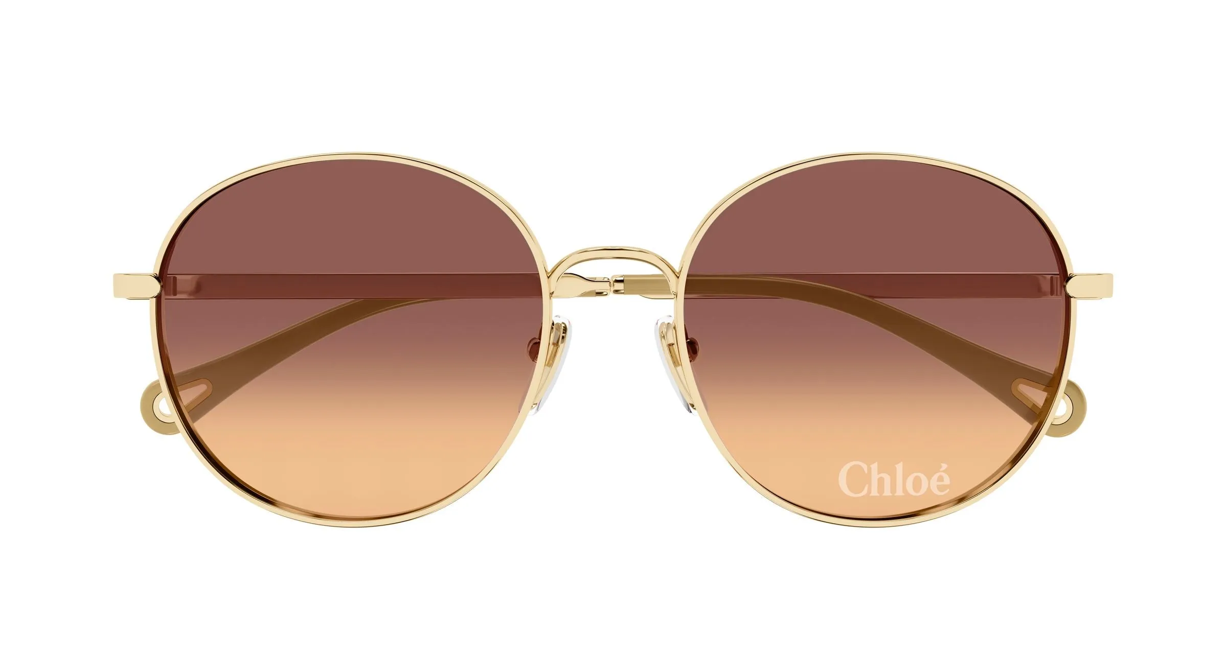 Chloé CH0325S 004 Occhiali da sole Metallo Oro Marrone Geometrica - immagine 2