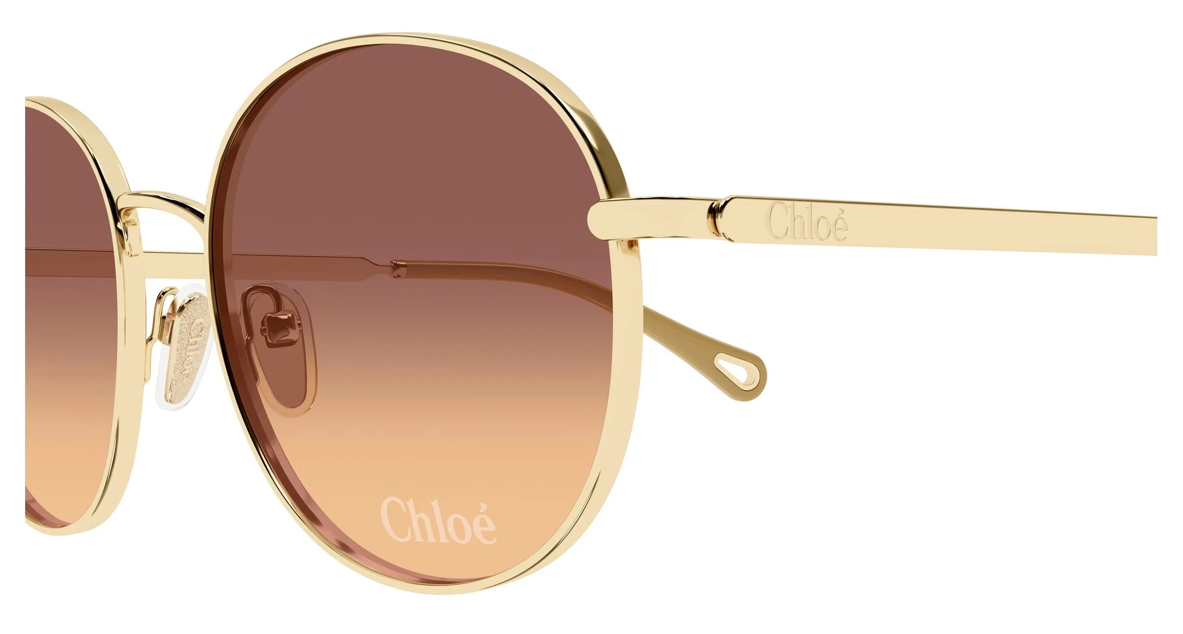 Chloé CH0325S 004 Occhiali da sole Metallo Oro Marrone Geometrica - immagine 3