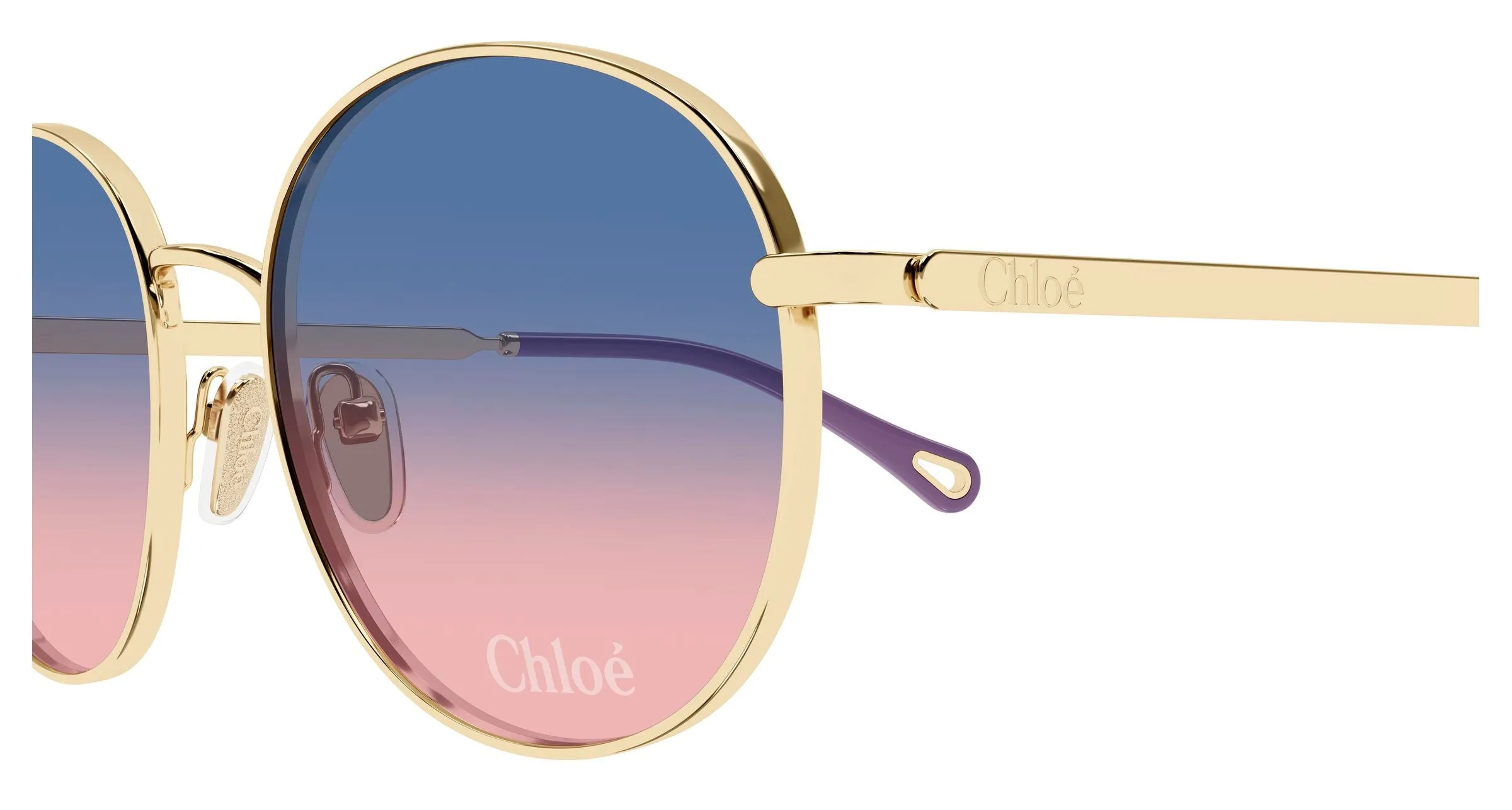 Chloé CH0325S 003 Occhiali da sole Metallo Oro Blu Geometrica - immagine 3