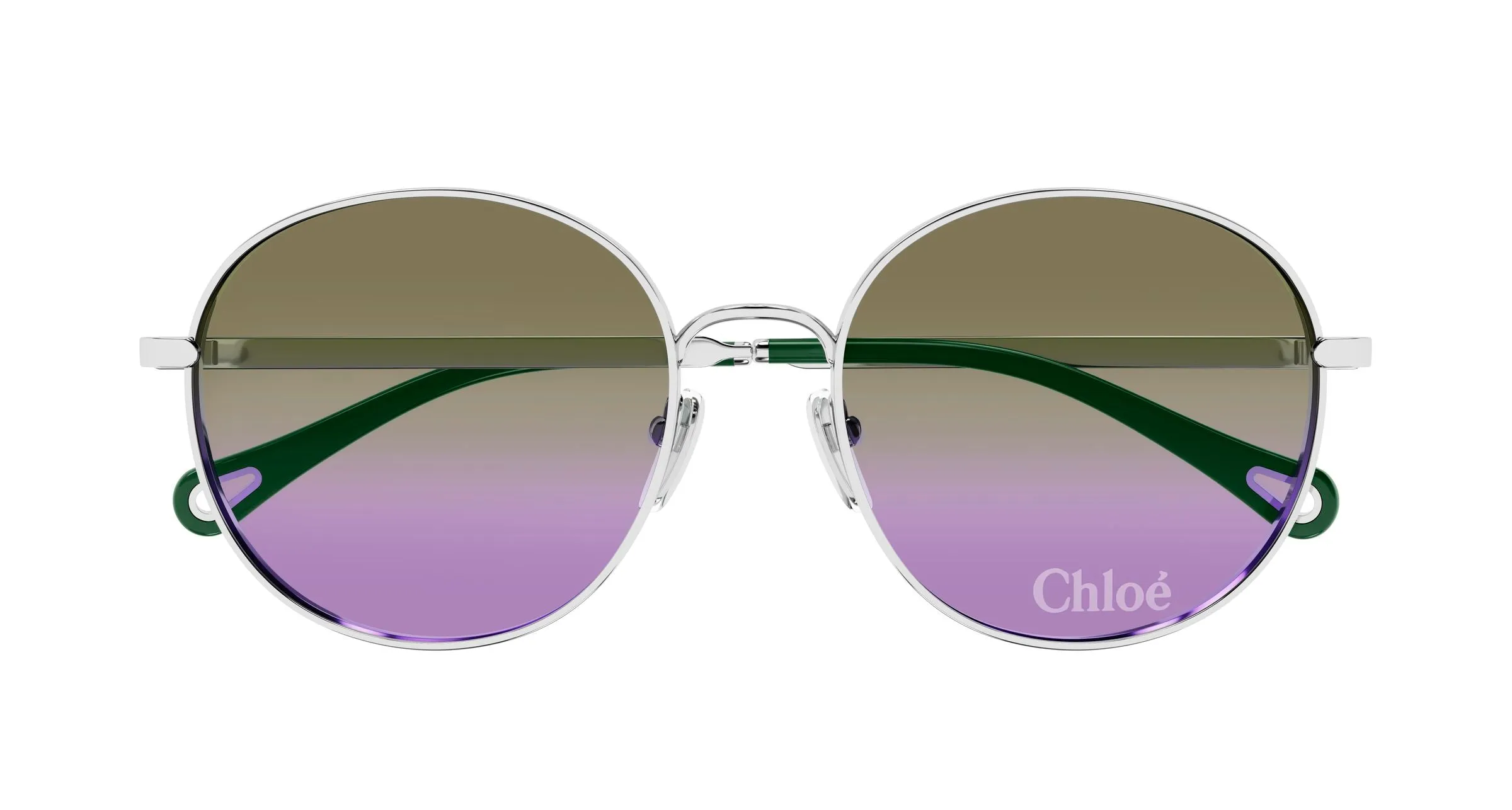 Chloé CH0325S 002 Occhiali da sole Metallo Argento Verde Geometrica - immagine 2