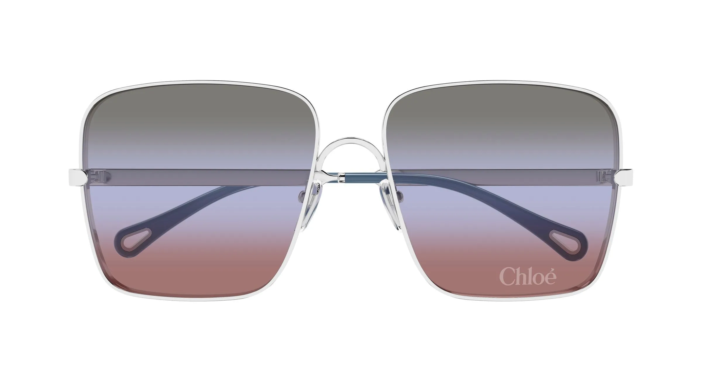 Chloé CH0324S 003 Occhiali da sole Metallo Argento Verde Squadrata - immagine 2