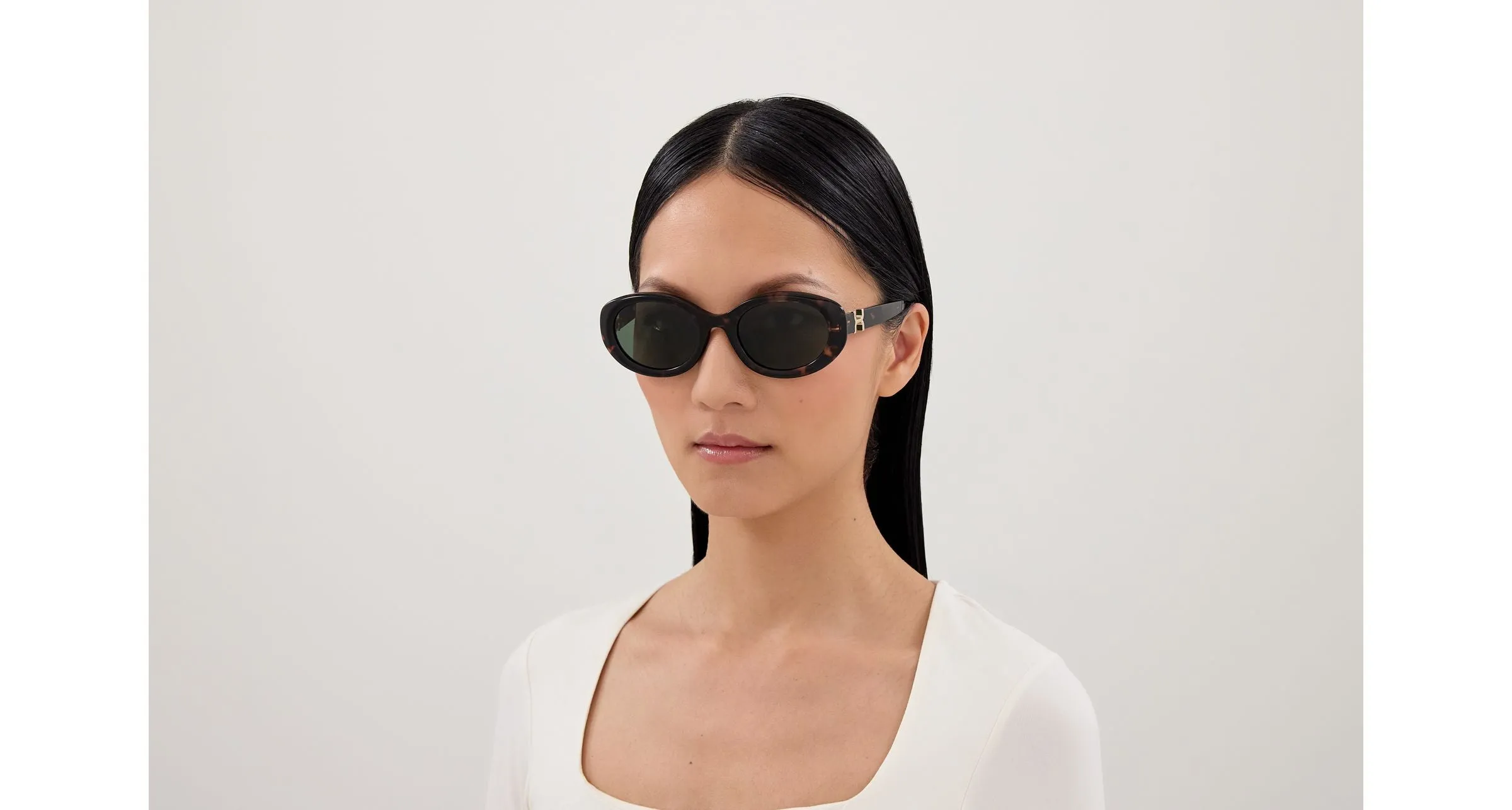 Chloé CH0323SK 002 Occhiali da sole Acetato Havana Verde Rotonda - immagine 4