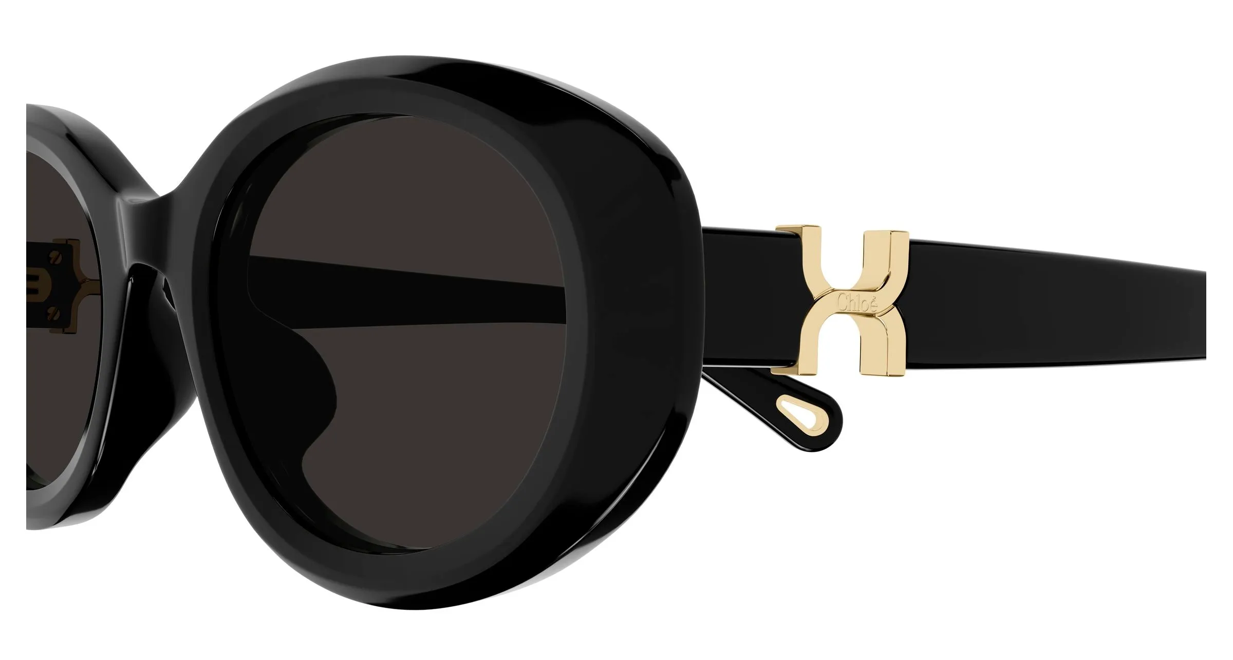 Chloé CH0323SK 001 Occhiali da sole Acetato Nero Grigio Rotonda - immagine 3