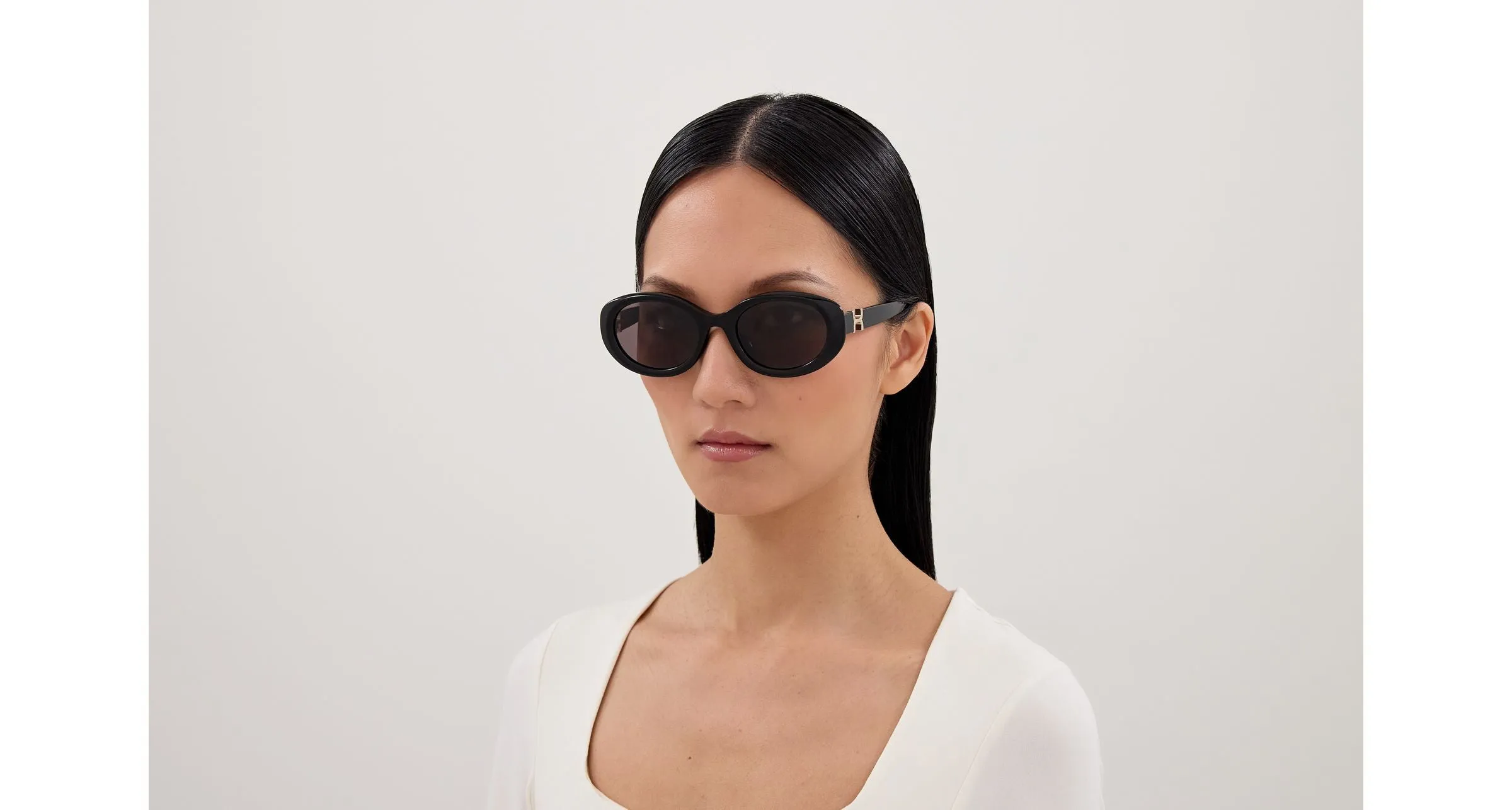 Chloé CH0323SK 001 Occhiali da sole Acetato Nero Grigio Rotonda - immagine 4