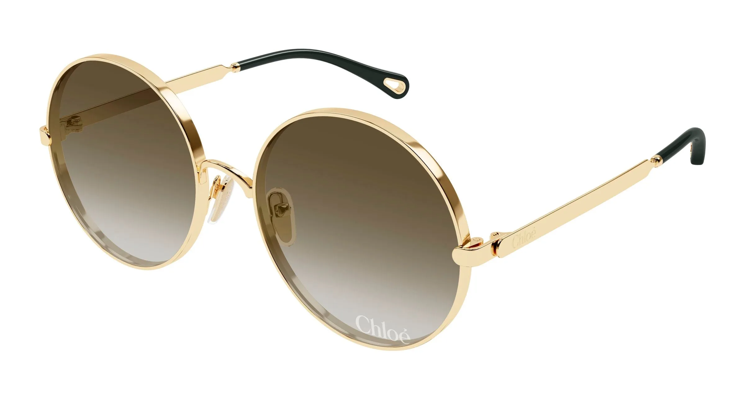 Chloé CH0321S 006 Occhiali da sole Metallo Oro Marrone Rotonda - immagine 1