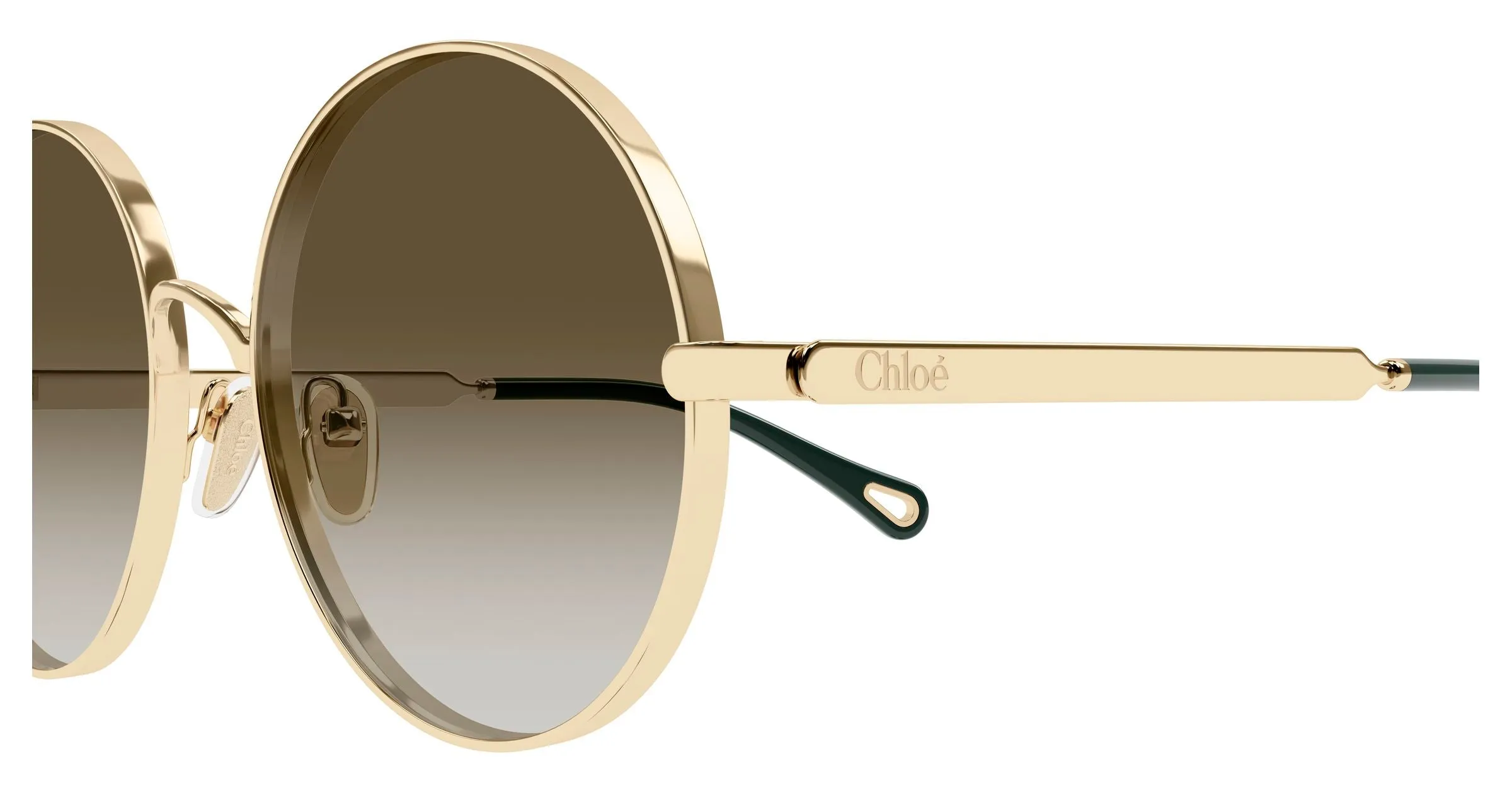 Chloé CH0321S 006 Occhiali da sole Metallo Oro Marrone Rotonda - immagine 3