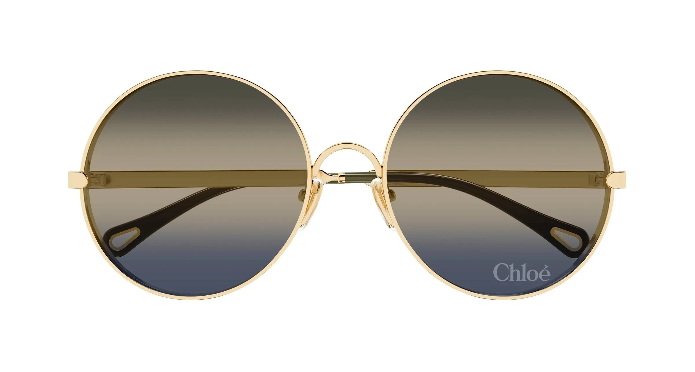 Chloé CH0321S 004 Occhiali da sole Metallo Oro Blu Rotonda - immagine 2
