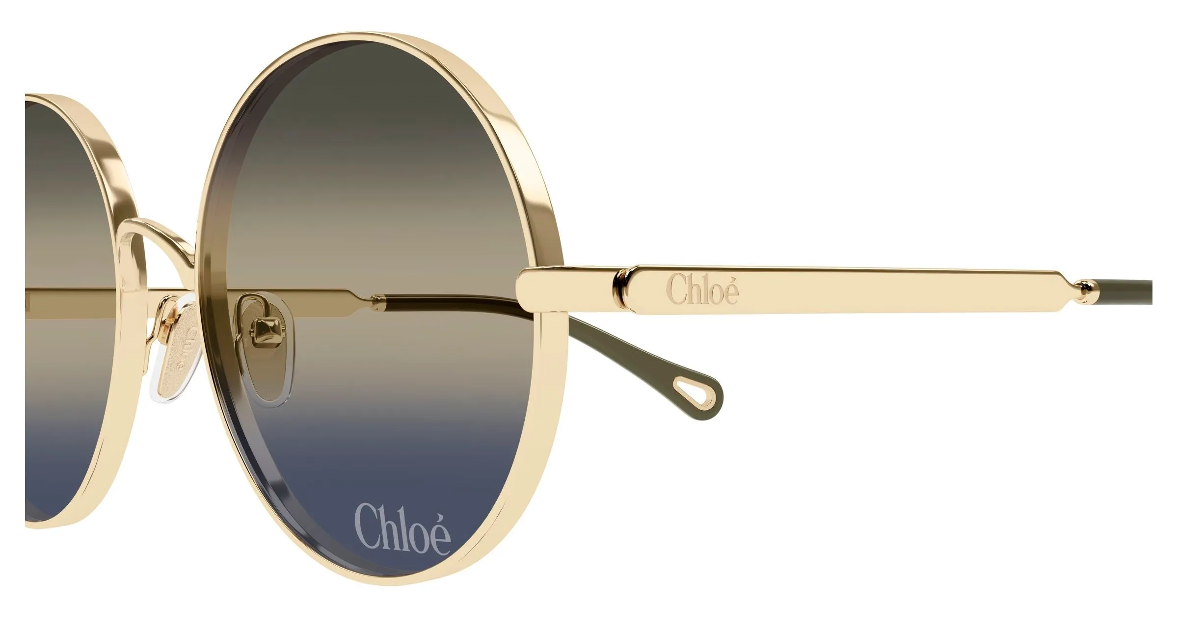 Chloé CH0321S 004 Occhiali da sole Metallo Oro Blu Rotonda - immagine 3