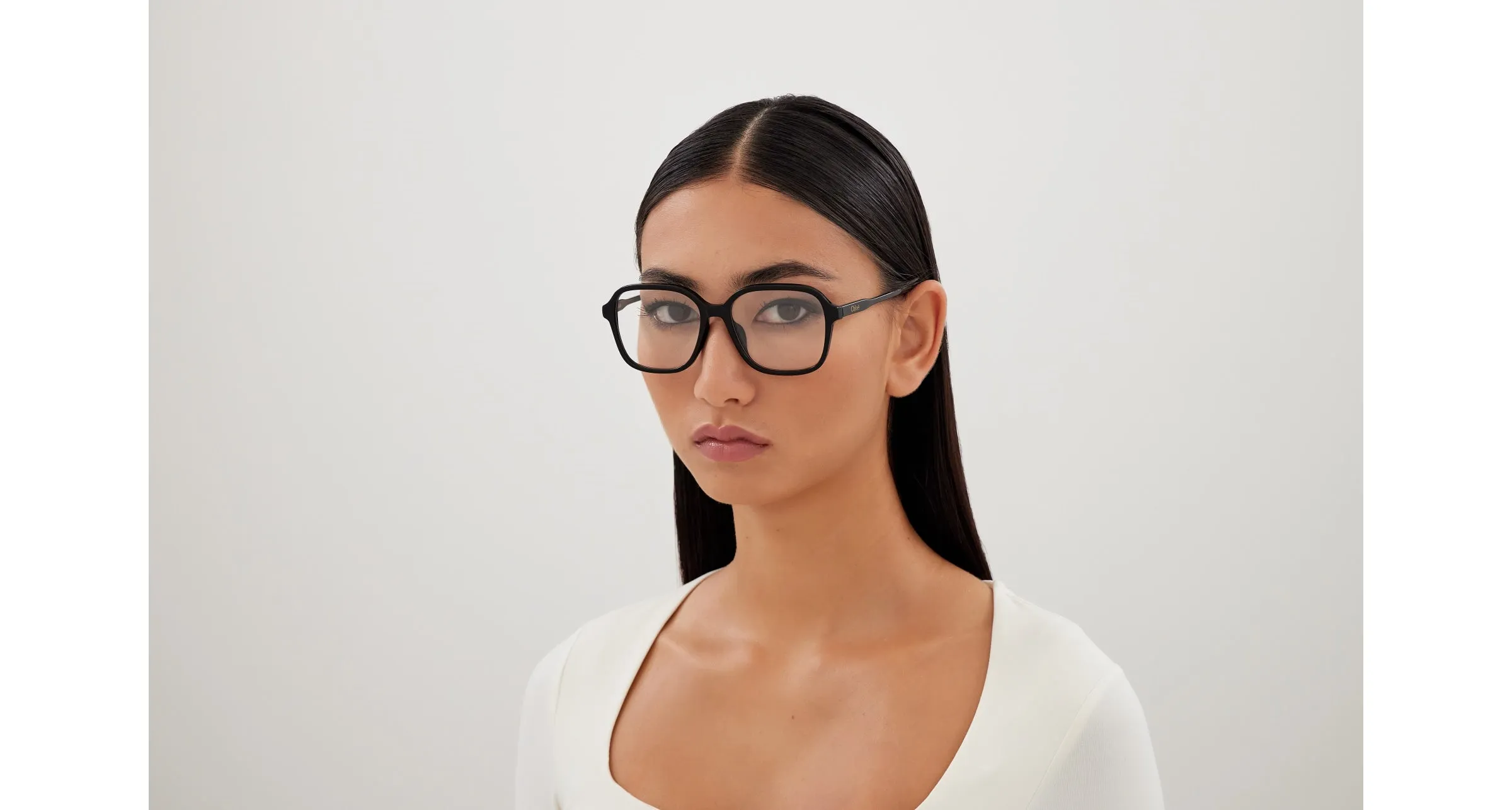Chloé CH0317OA 001 Montature da vista Acetato Nero Trasparente Squadrata - immagine 4