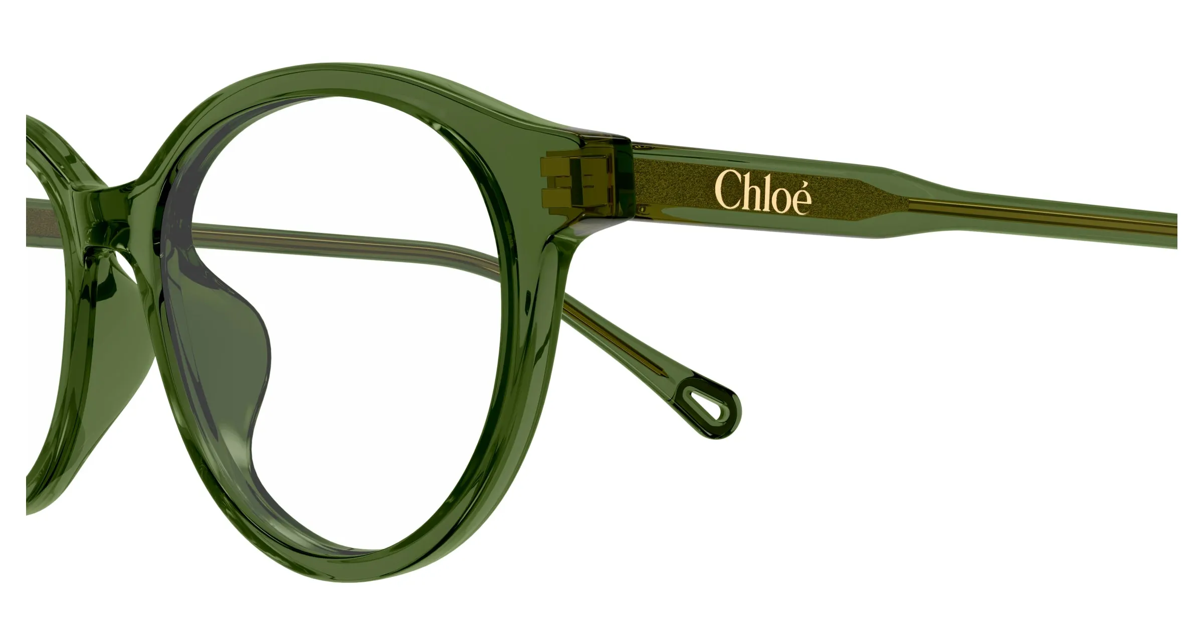 Chloé CH0316OA 003 Montature da vista Acetato Verde Trasparente Rotonda - immagine 3