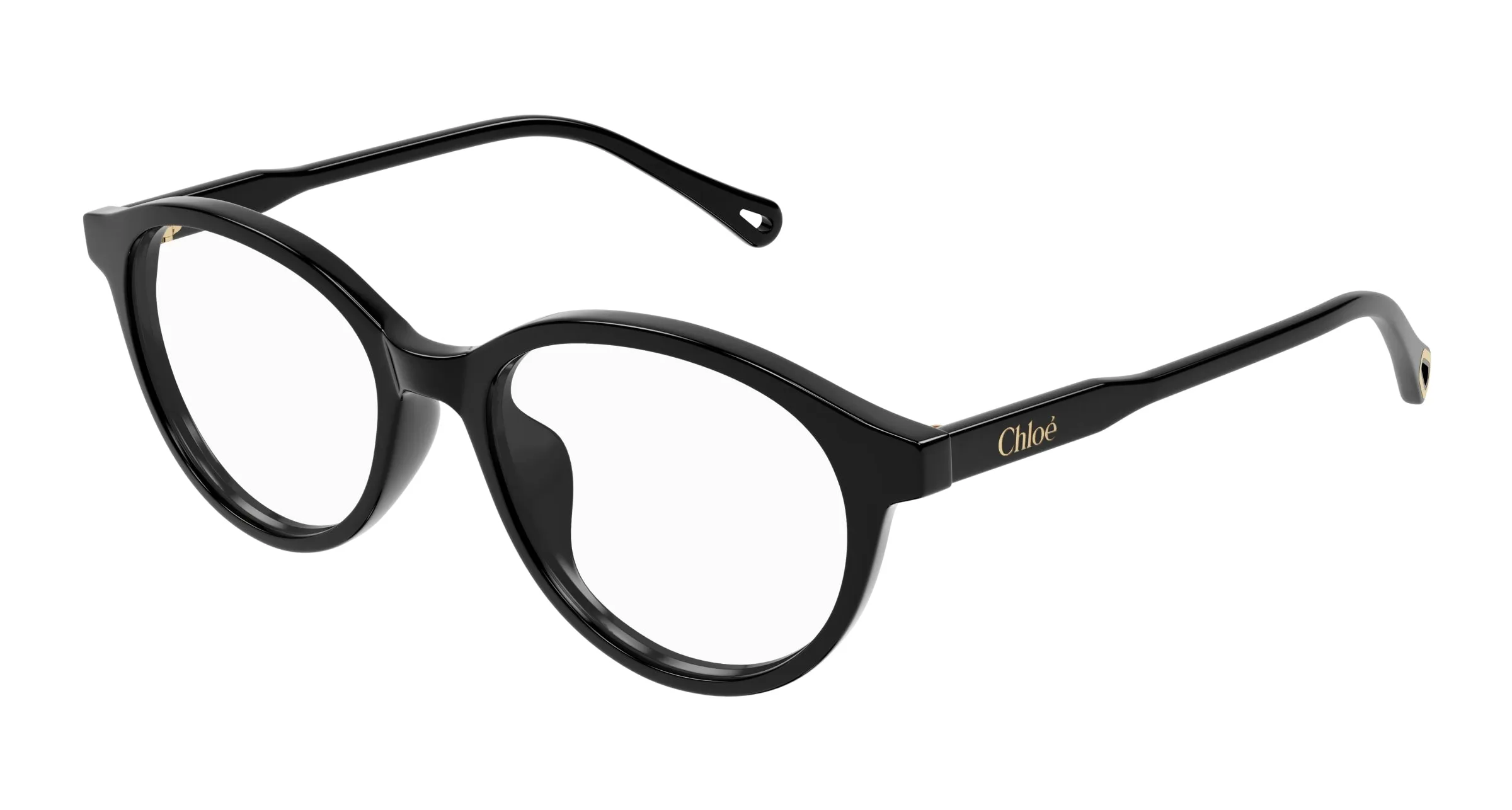 Chloé CH0316OA 001 Montature da vista Acetato Nero Trasparente Rotonda - immagine 1