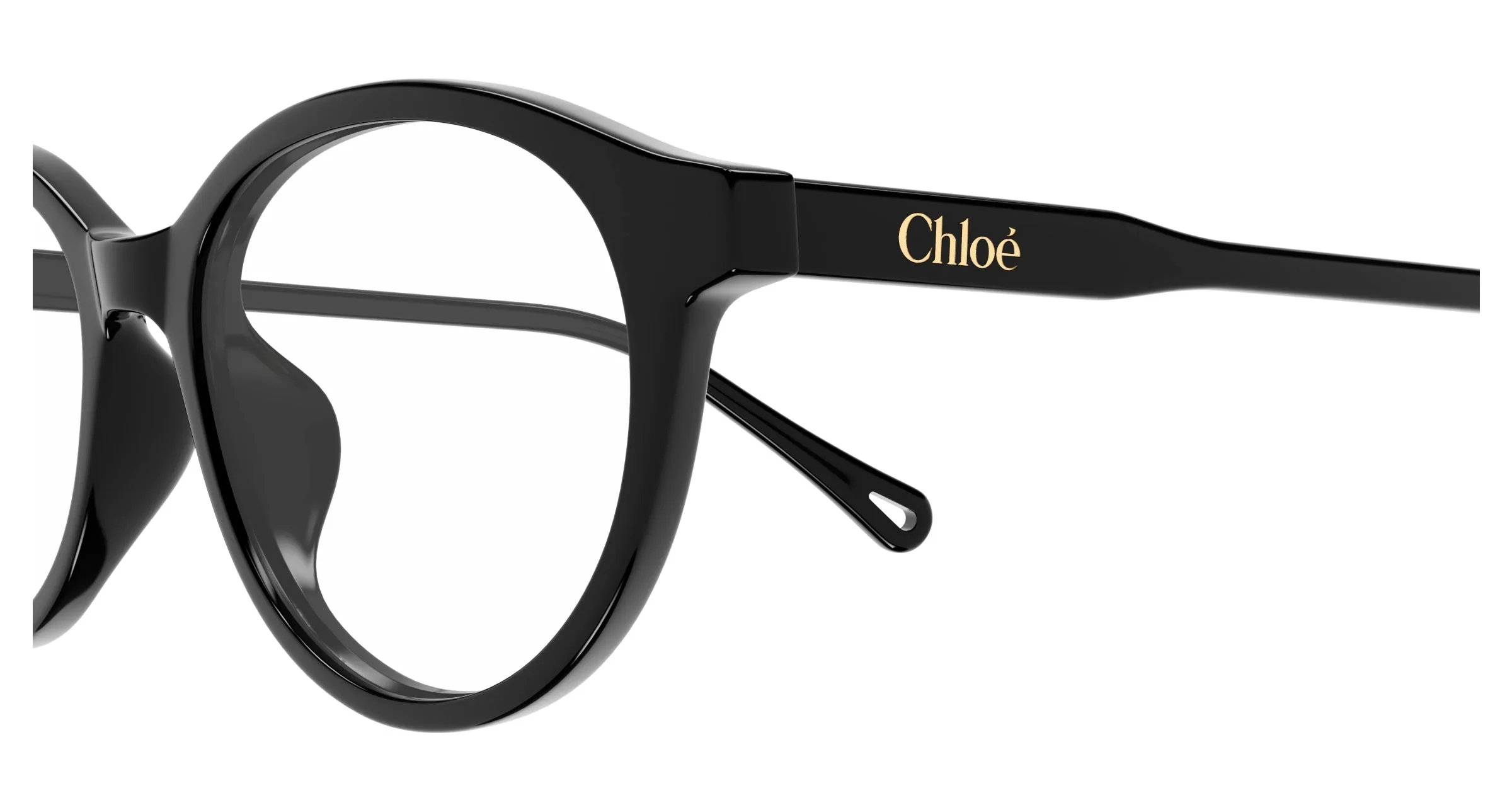 Chloé CH0316OA 001 Montature da vista Acetato Nero Trasparente Rotonda - immagine 3