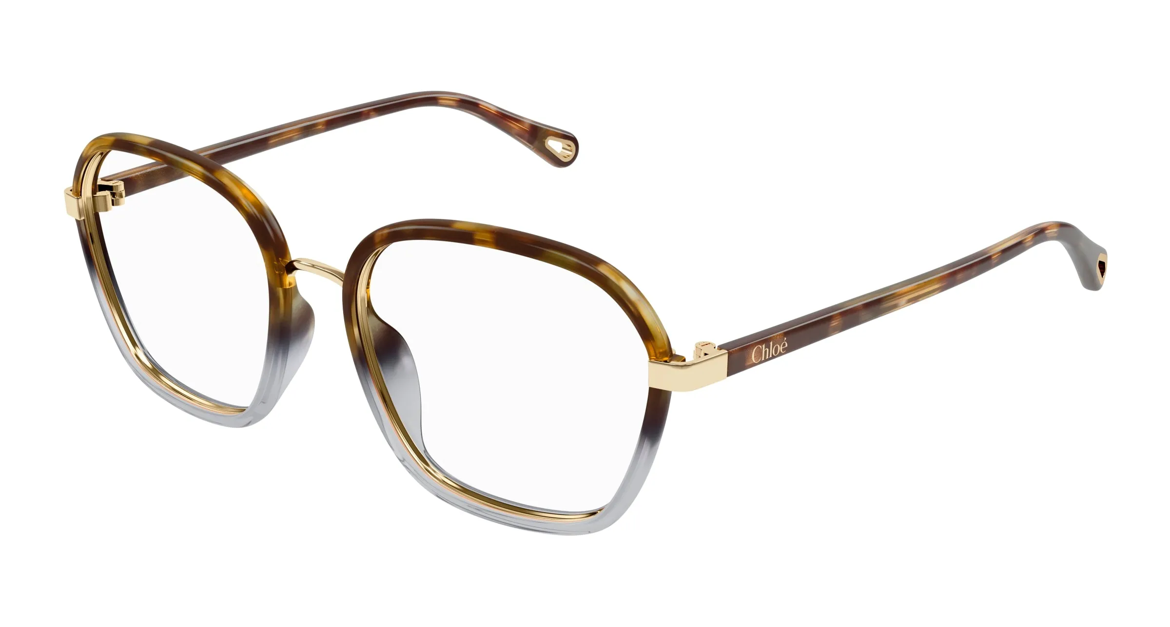 Chloé CH0309O 003 Montature da vista Bio-iniettato Havana Trasparente Squadrata - immagine 1