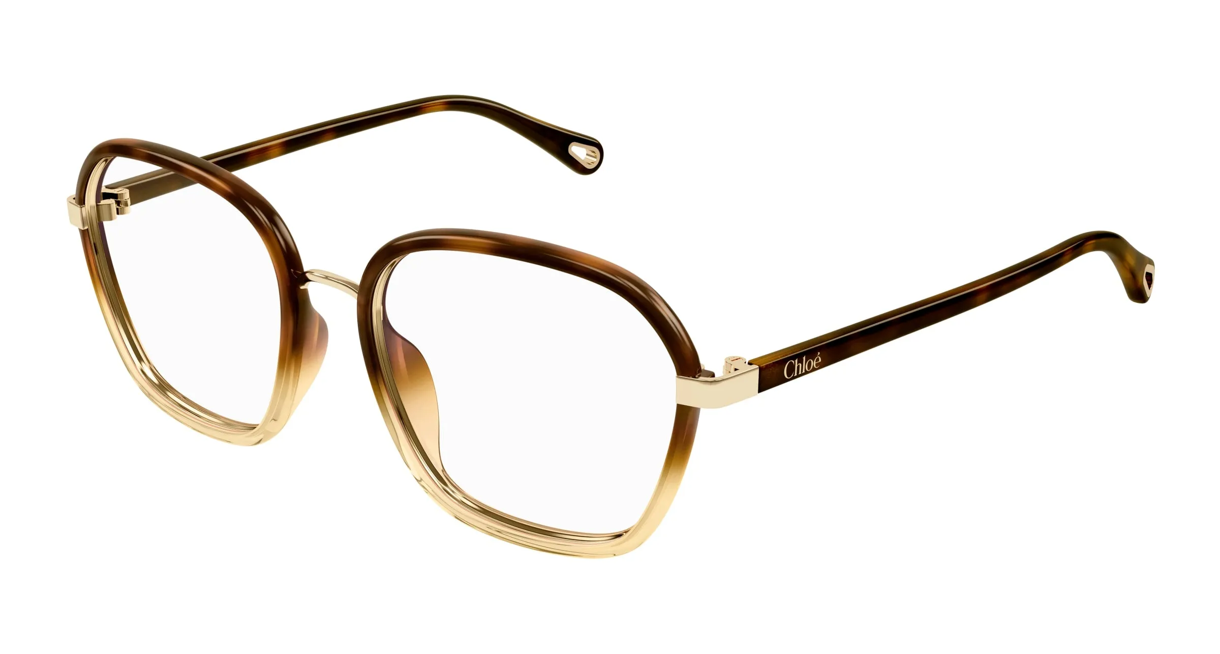 Chloé CH0309O 002 Montature da vista Bio-iniettato Havana Trasparente Squadrata - immagine 1