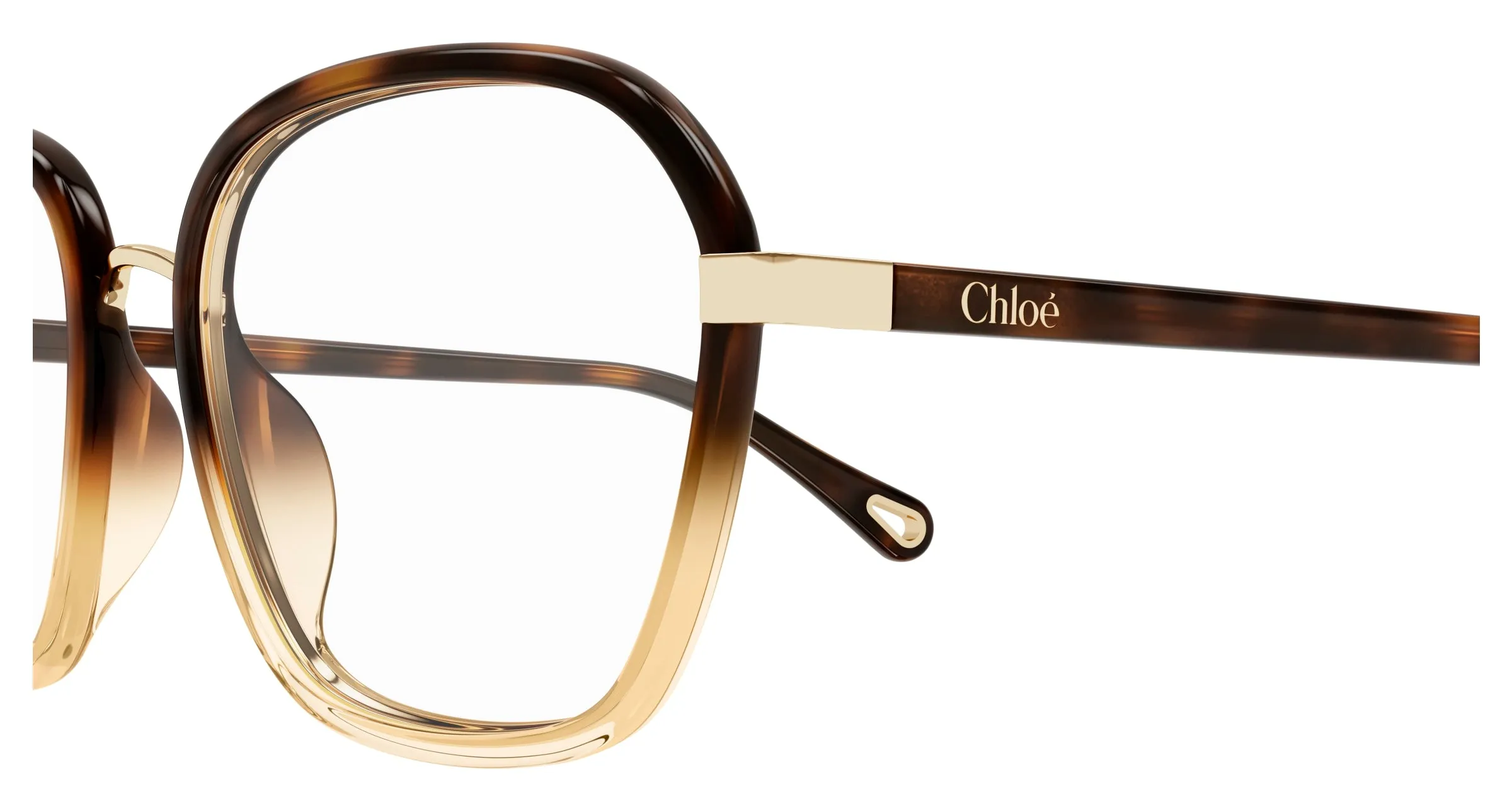 Chloé CH0309O 002 Montature da vista Bio-iniettato Havana Trasparente Squadrata - immagine 3