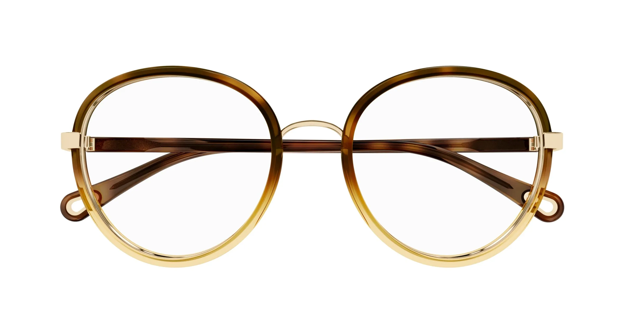 Chloé CH0308O 002 Montature da vista Bio-iniettato Havana Trasparente Rotonda - immagine 2