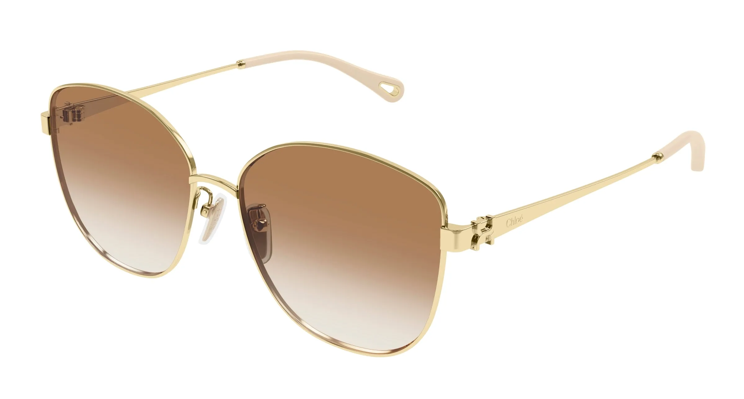 Chloé CH0306SK 004 Occhiali da sole Metallo Oro Marrone Squadrata - immagine 1