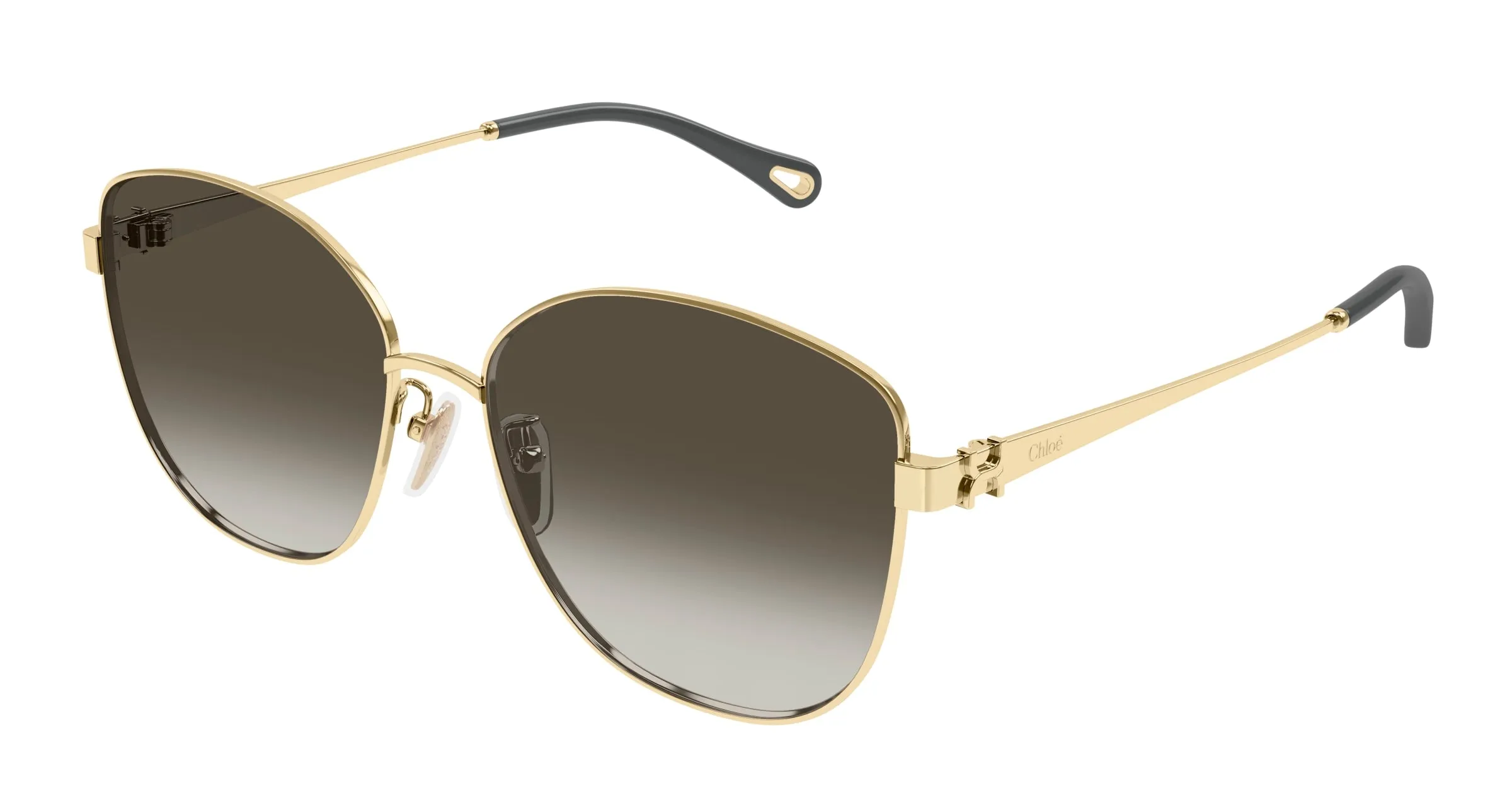 Chloé CH0306SK 003 Occhiali da sole Metallo Oro Verde Squadrata - immagine 1