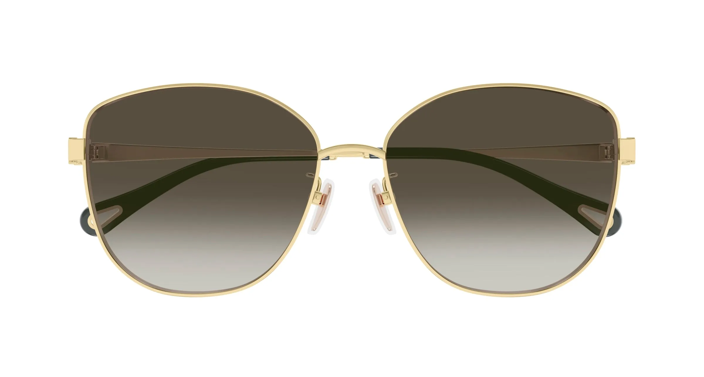 Chloé CH0306SK 003 Occhiali da sole Metallo Oro Verde Squadrata - immagine 2