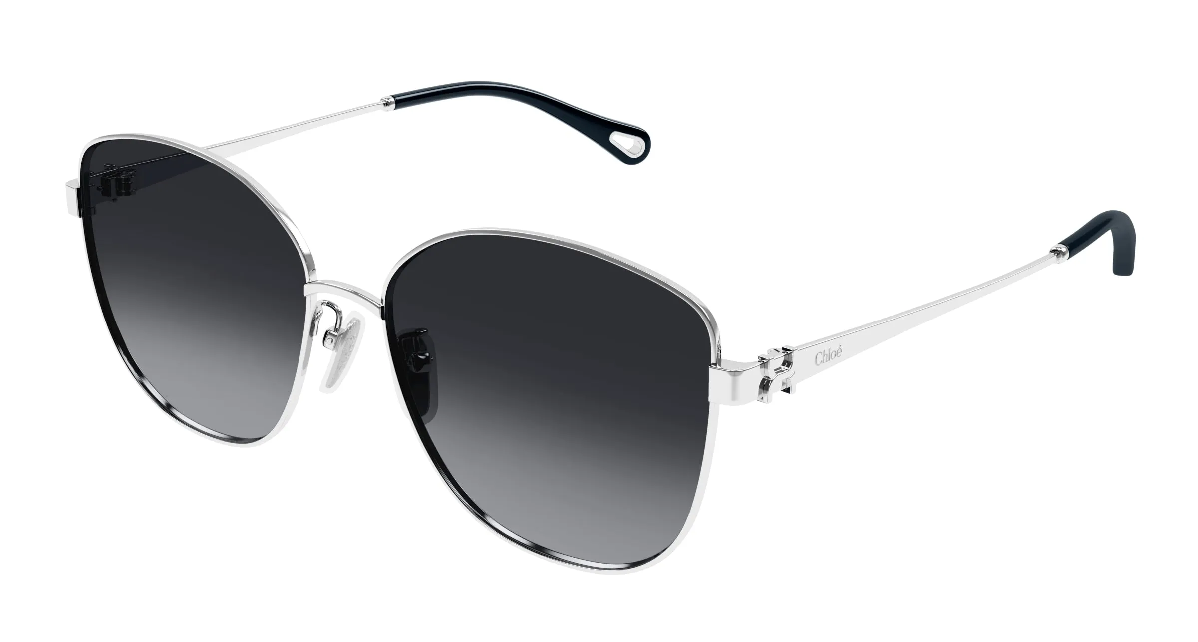 Chloé CH0306SK 001 Occhiali da sole Metallo Argento Grigio Squadrata - immagine 1
