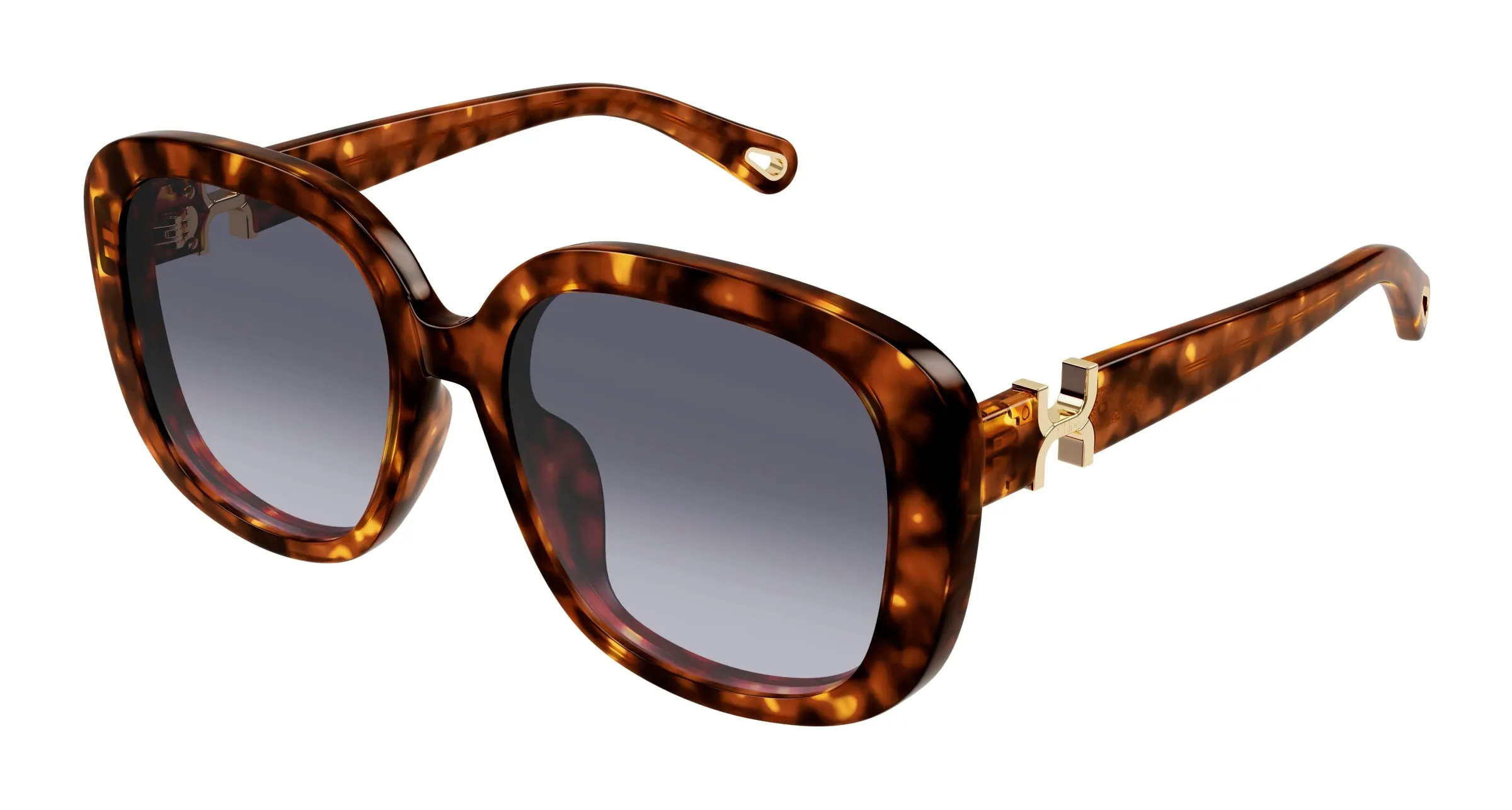 Chloé CH0303SK 002 Occhiali da sole Acetato Havana Viola Squadrata - immagine 1