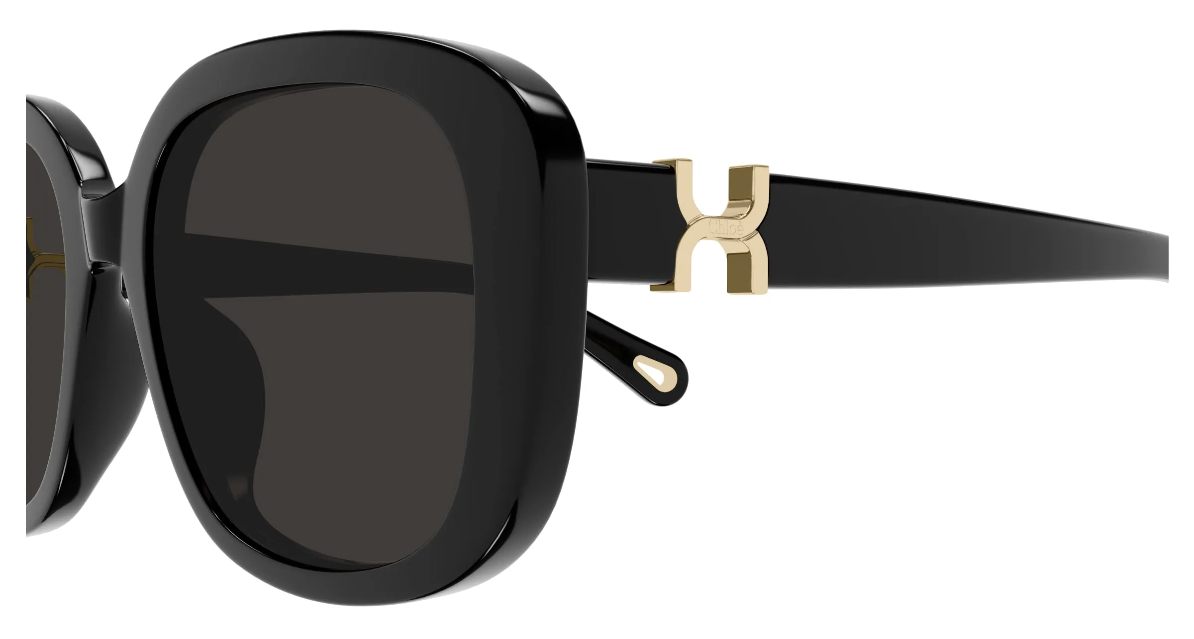 Chloé CH0303SK 001 Occhiali da sole Acetato Nero Grigio Squadrata - immagine 3