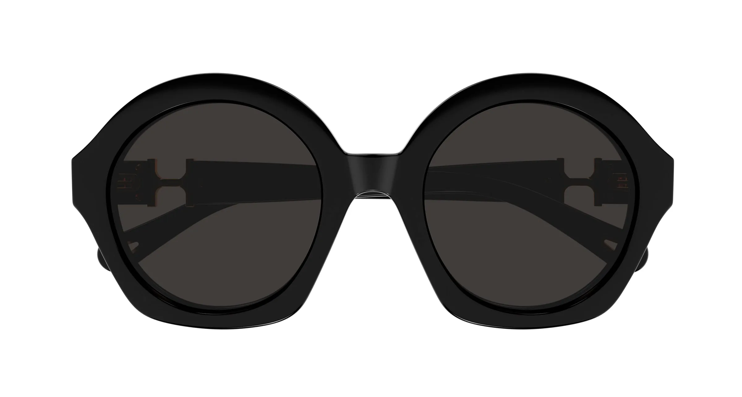 Chloé CH0302S 001 Occhiali da sole Acetato Nero Grigio Rotonda - immagine 2