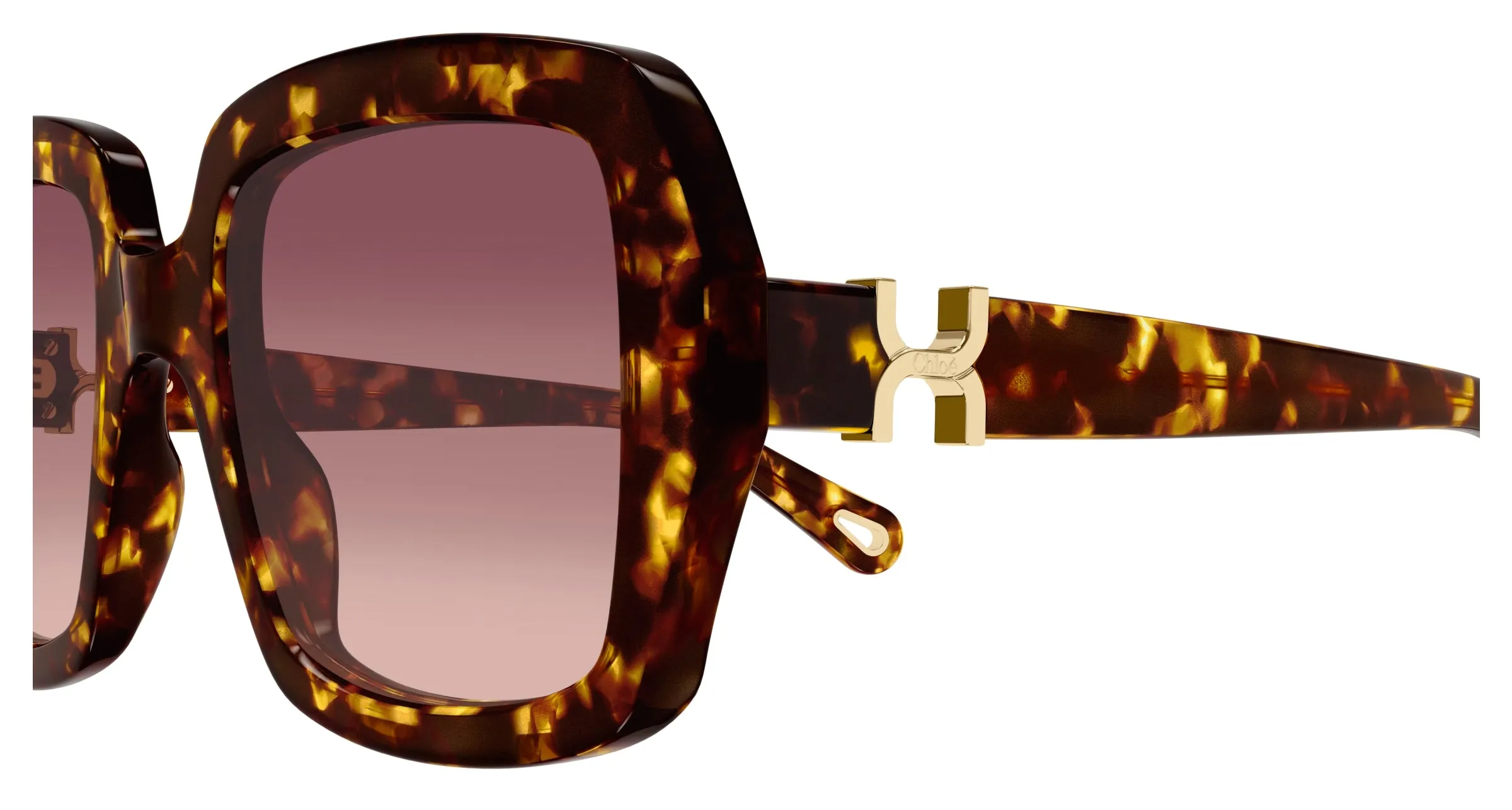 Chloé CH0301S 002 Occhiali da sole Acetato Havana Rosso Squadrata - immagine 3