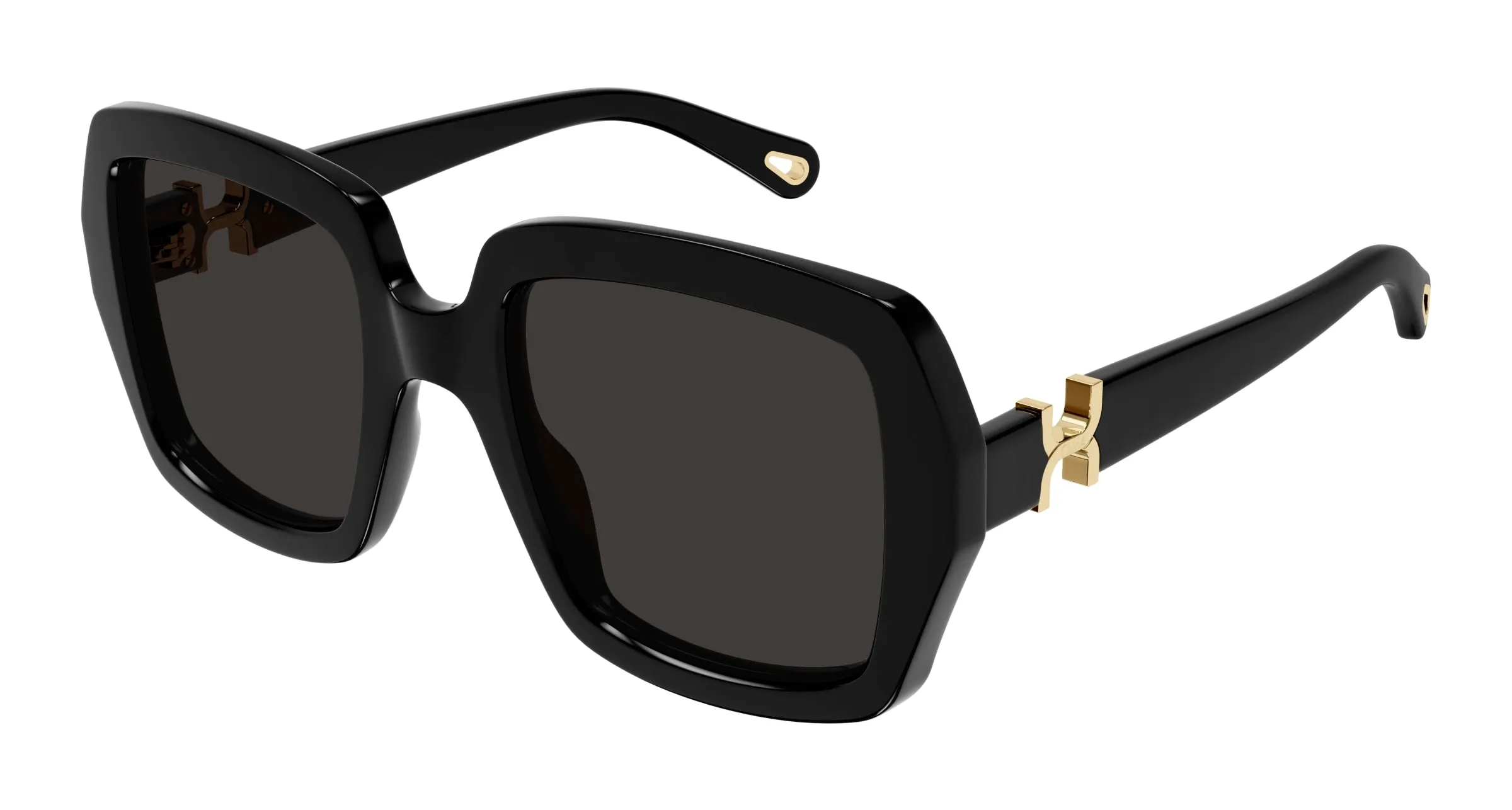 Chloé CH0301S 001 Occhiali da sole Acetato Nero Grigio Squadrata - immagine 1