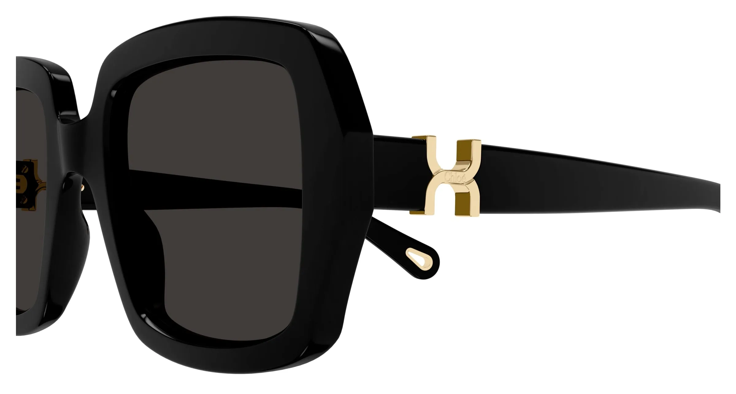 Chloé CH0301S 001 Occhiali da sole Acetato Nero Grigio Squadrata - immagine 3