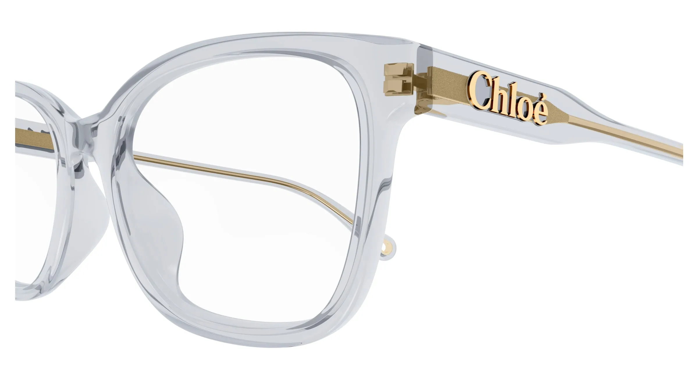 Chloé CH0276OA 002 Montature da vista Acetato Grigio Trasparente Squadrata - immagine 3
