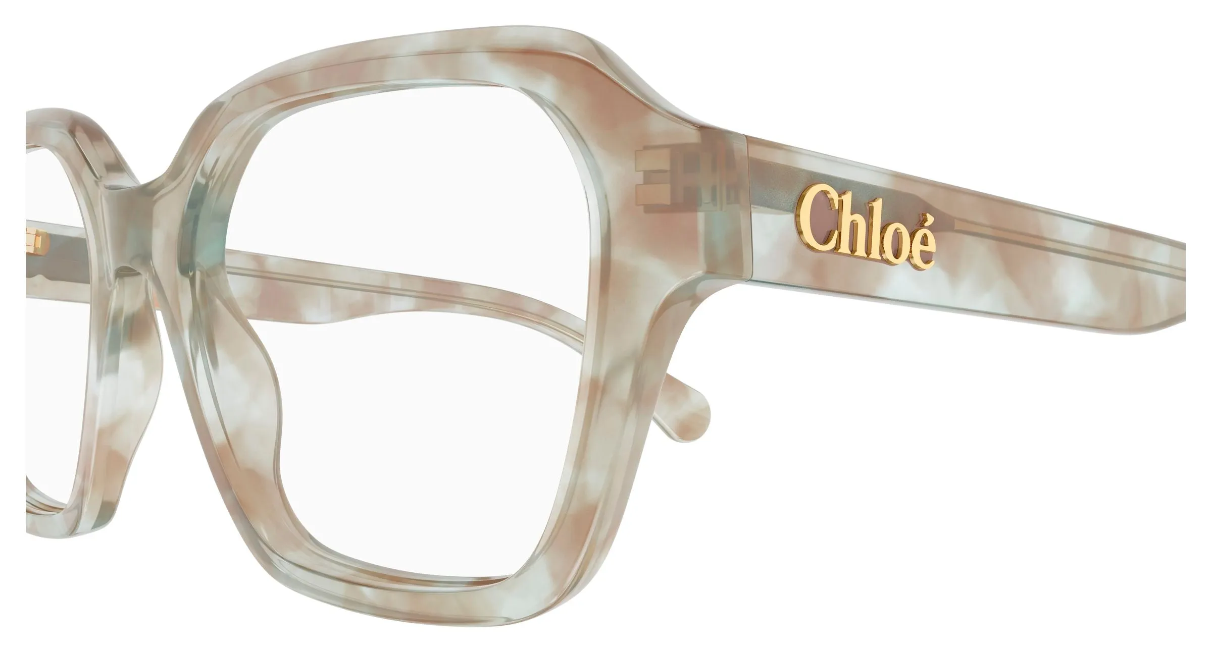 Chloé CH0272O 007 Montature da vista Acetato Havana Trasparente Squadrata - immagine 3