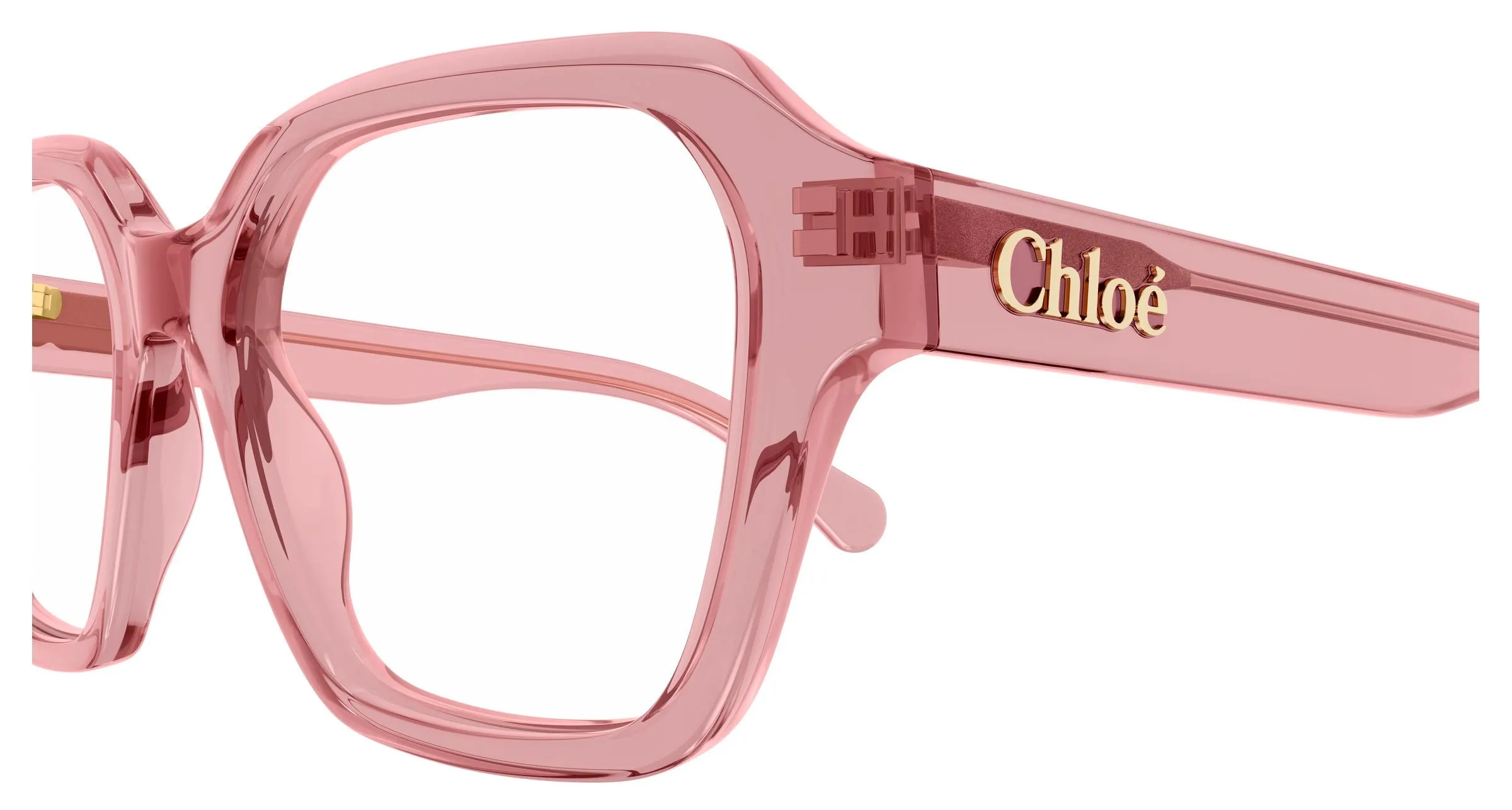 Chloé CH0272O 006 Montature da vista Acetato Rosa Trasparente Squadrata - immagine 3
